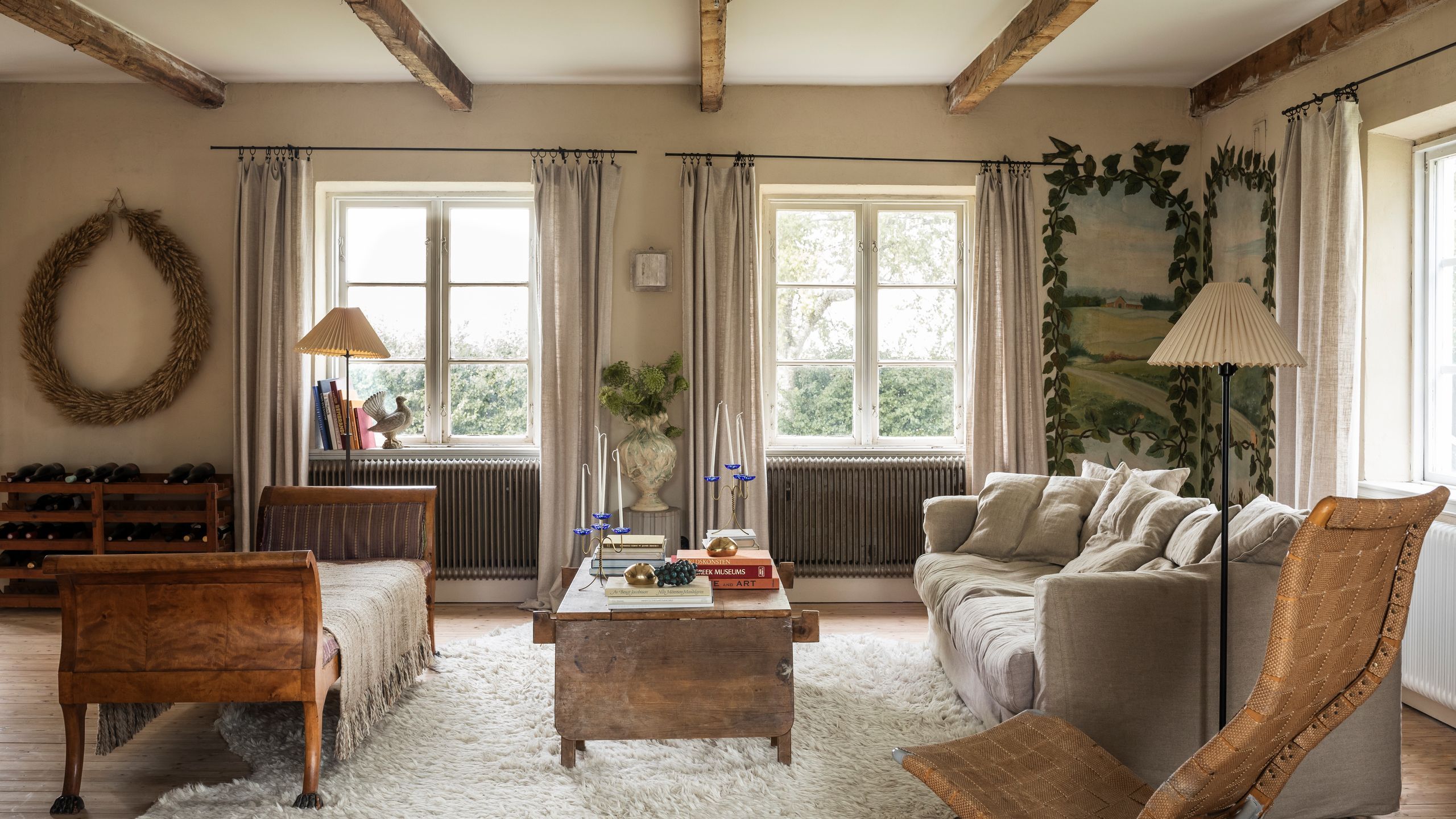 This Swedish country house is all about antiques and cosy textiles