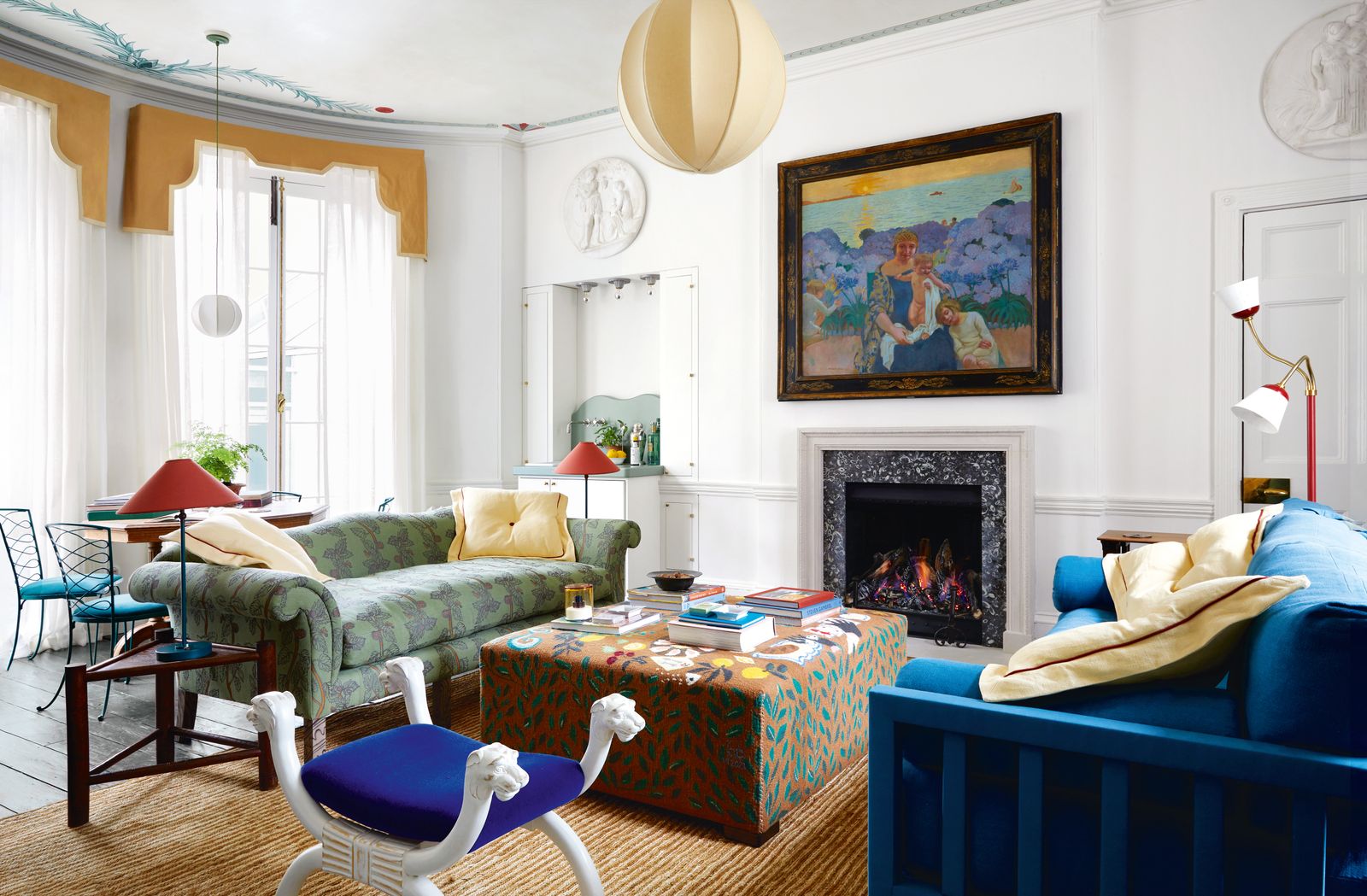 Most of the furniture is from Beata's Shoppa collection including the ‘New Wave Country sofa on the left the ‘Frame sofa...