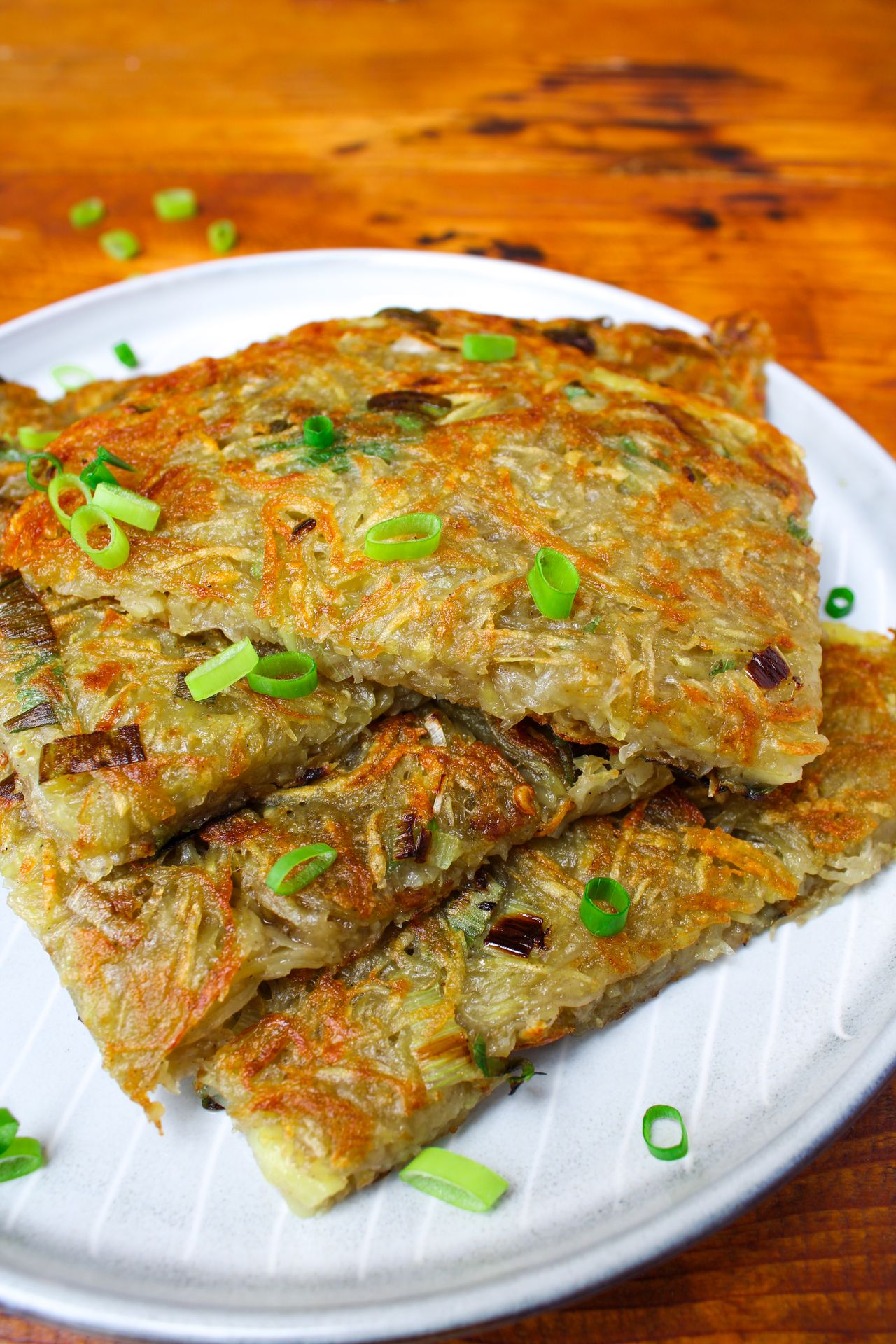 Spring onion potato pancake