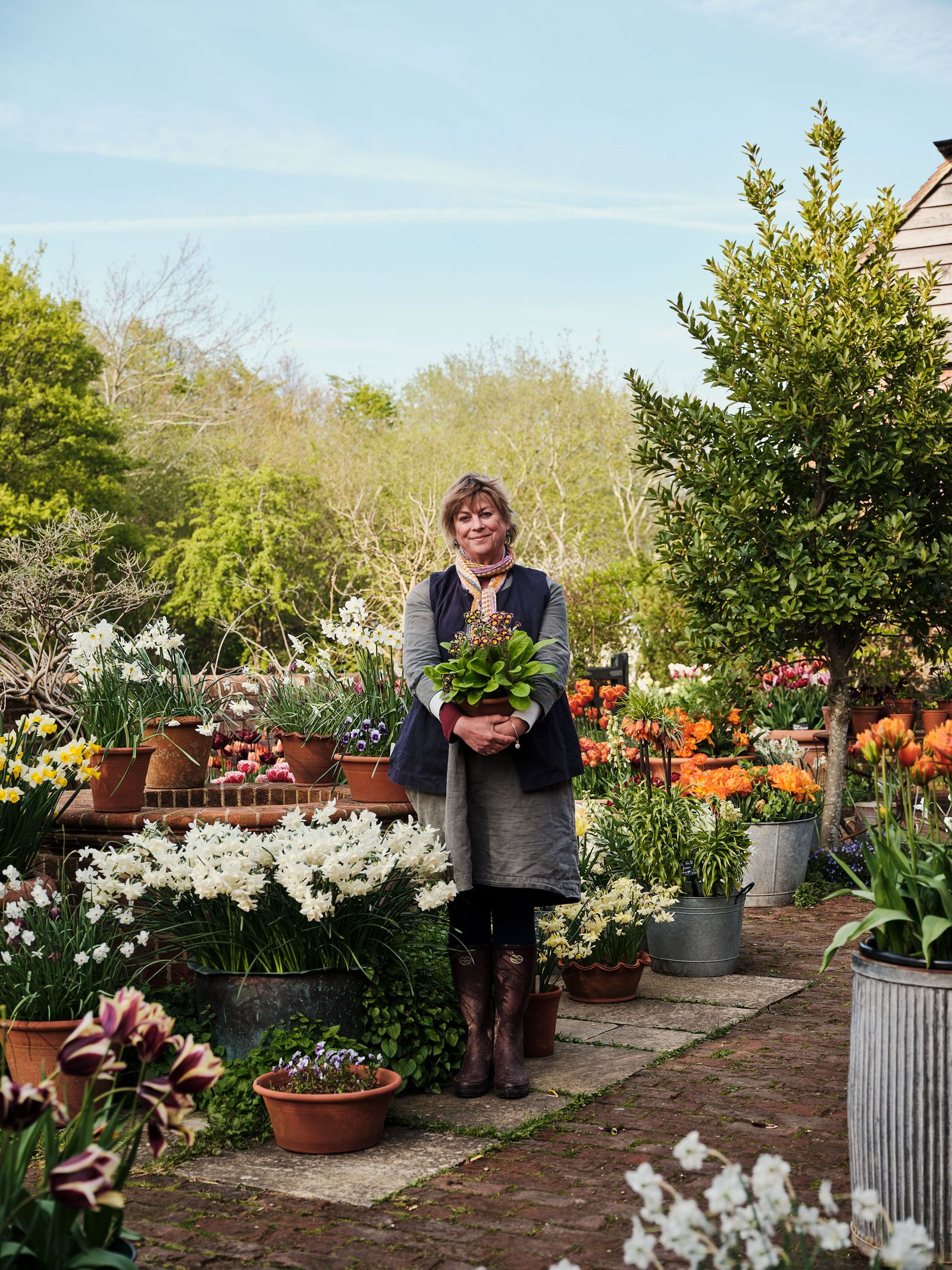 Image may contain Sarah Raven Garden Nature Outdoors Person Gardening Clothing Footwear Shoe Plant and Flower