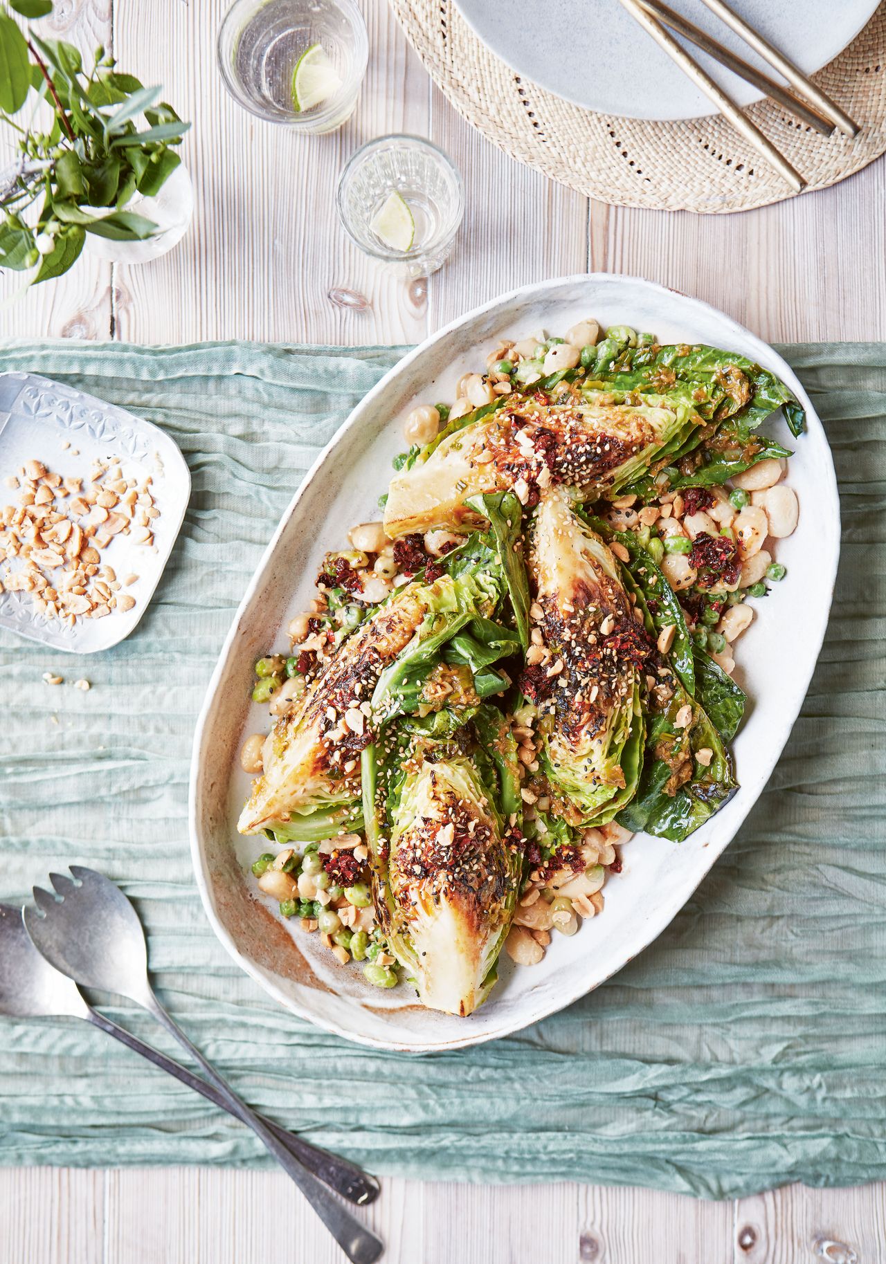 Image may contain Food Produce Leafy Green Vegetable Plant Vegetable Cup Plate Cutlery Fork and Food Presentation