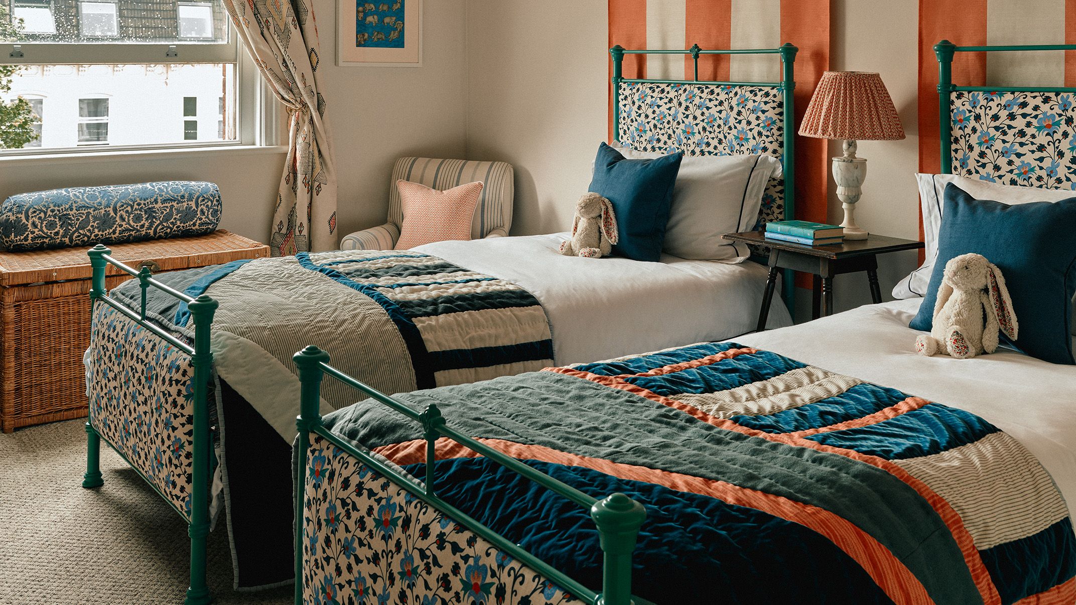 Image may contain Lamp Toy Bed Bedroom Dorm Room Furniture Indoors Room Home Decor Art Painting Chair and Bench