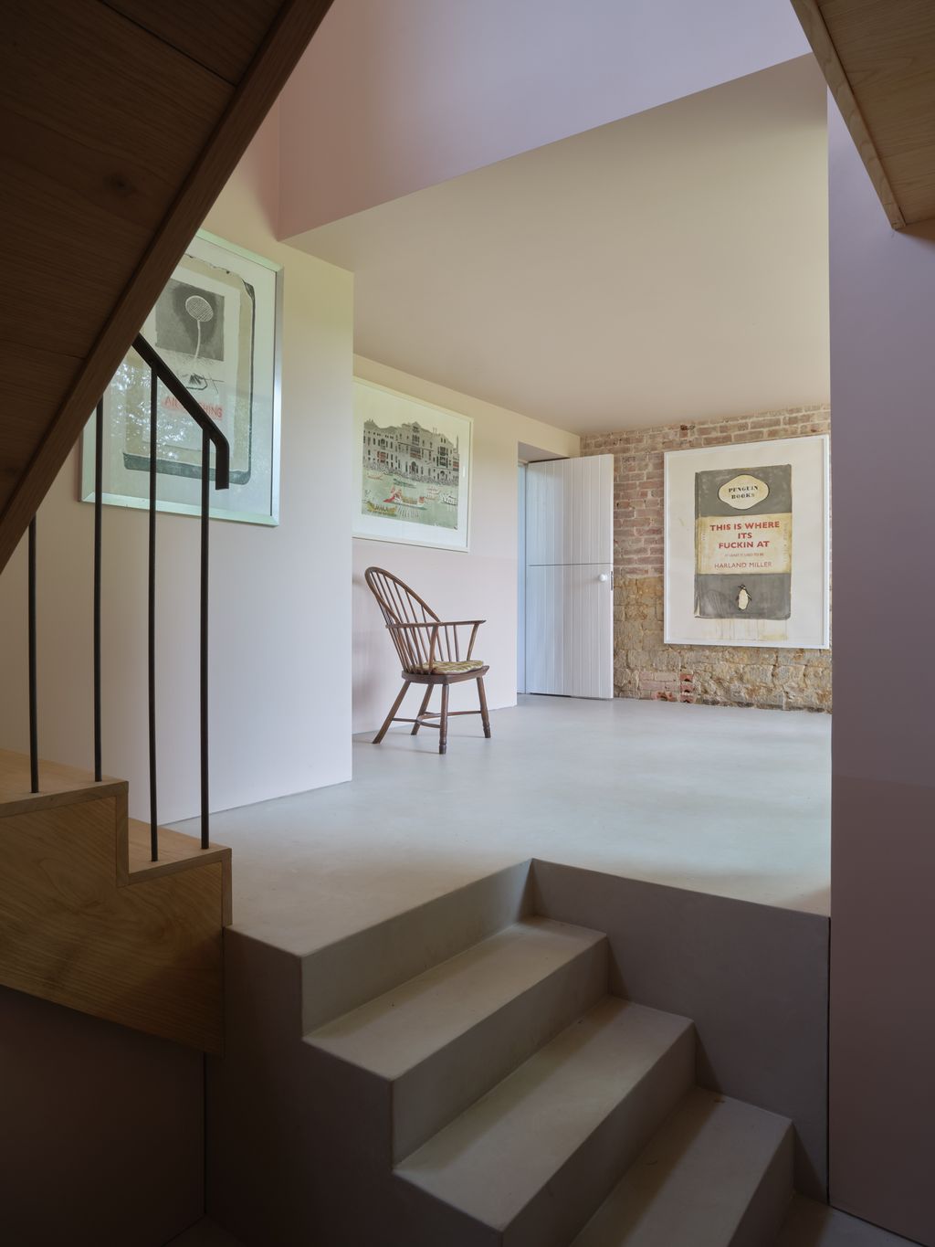 Image may contain Architecture Building House Housing Staircase Indoors Interior Design Floor Chair and Furniture