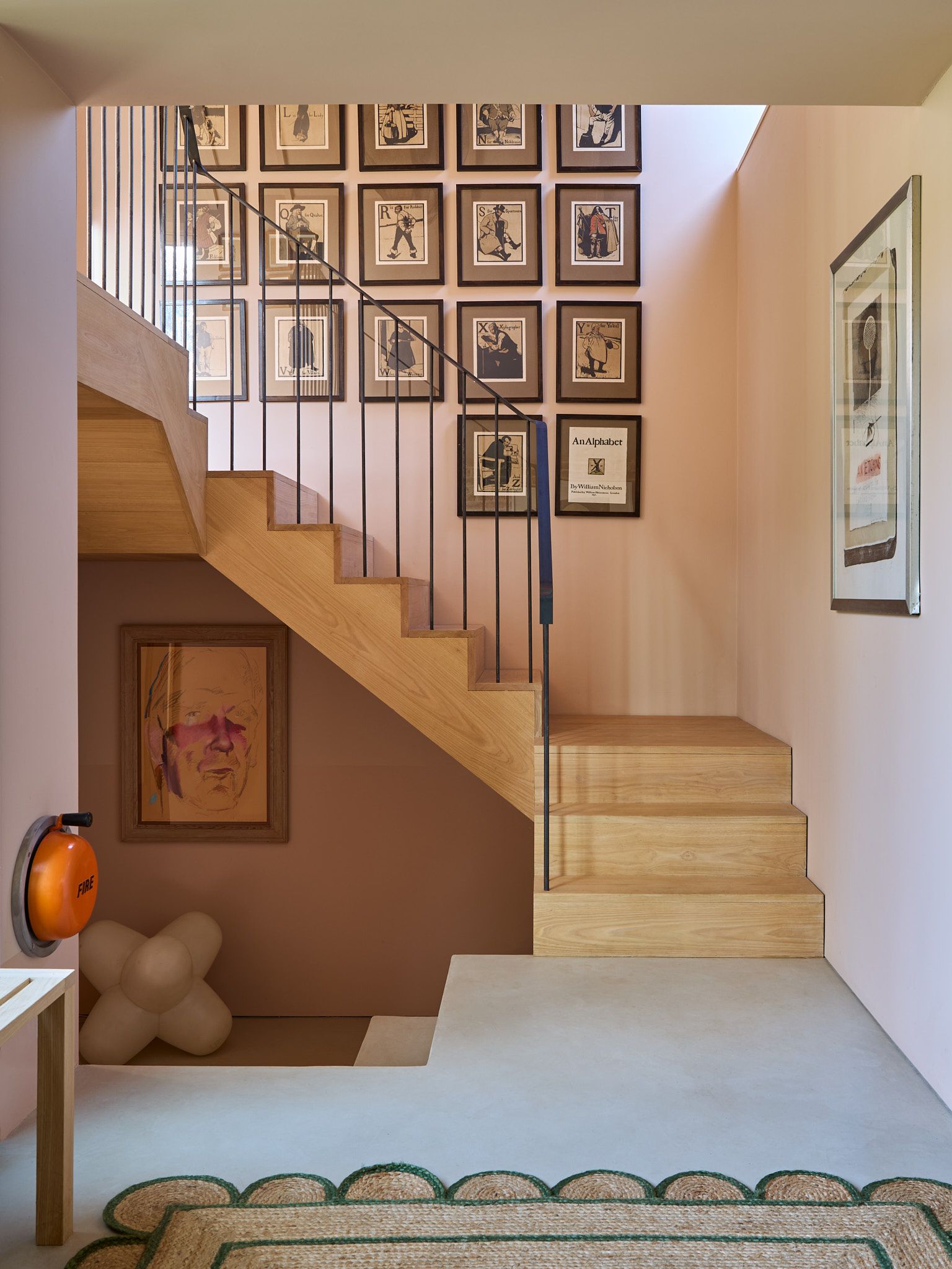 Image may contain Architecture Building House Housing Staircase Indoors Interior Design Foyer Art and Painting