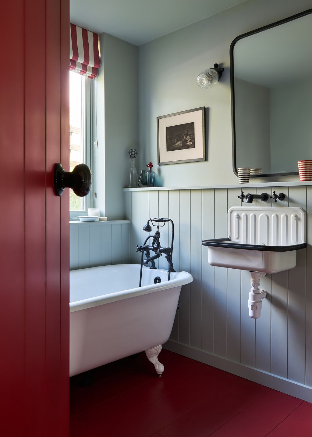 Image may contain Sink Sink Faucet Indoors Interior Design Bathing Bathtub Person Tub Art and Painting