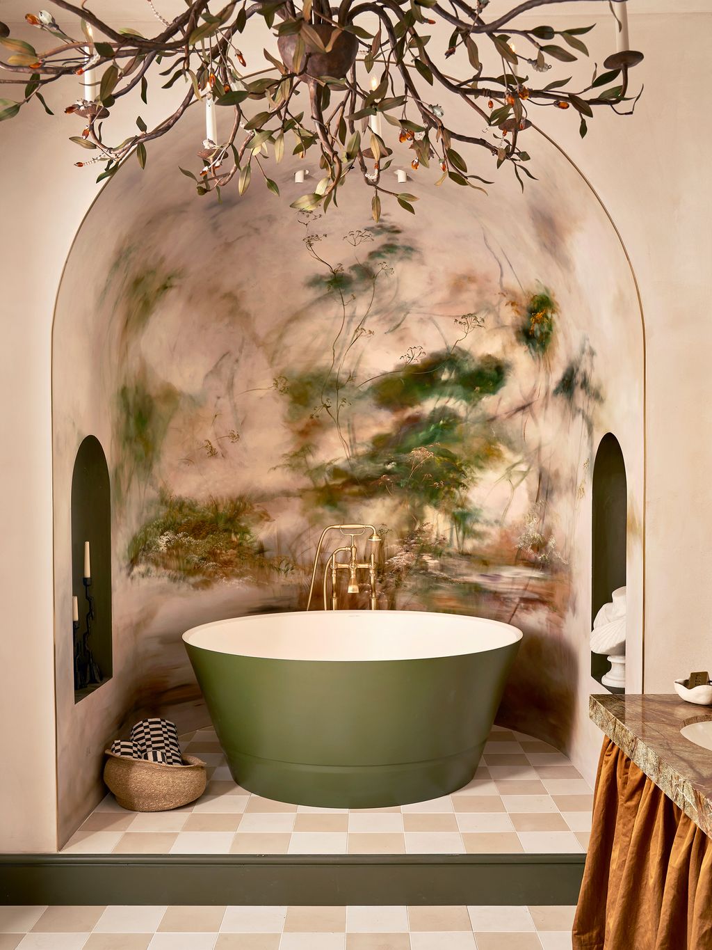 Image may contain Bathing Tub Bathtub Person Chandelier and Lamp