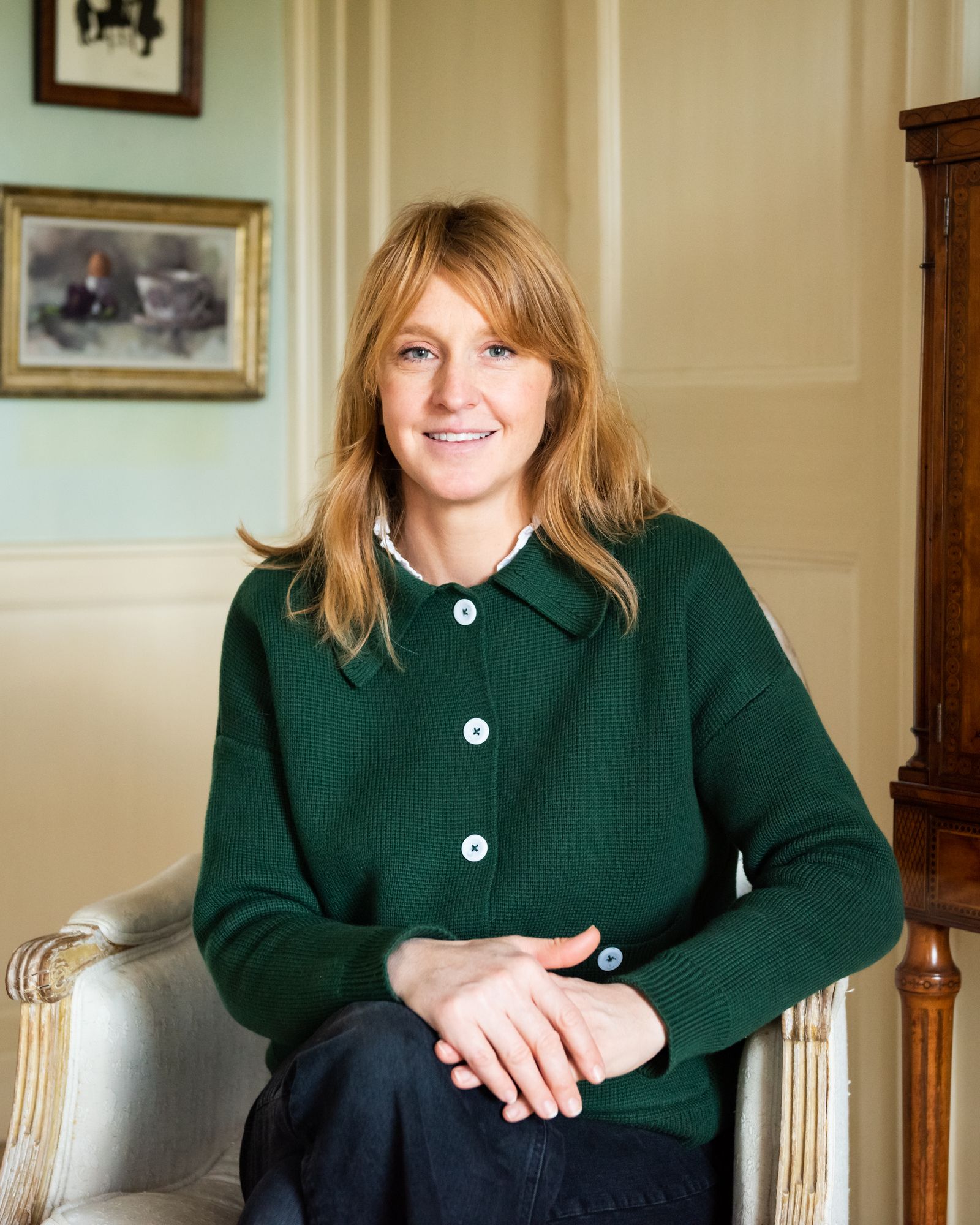 Image may contain Art Painting Adult Person Face Happy Head Smile Photography Portrait Clothing and Knitwear