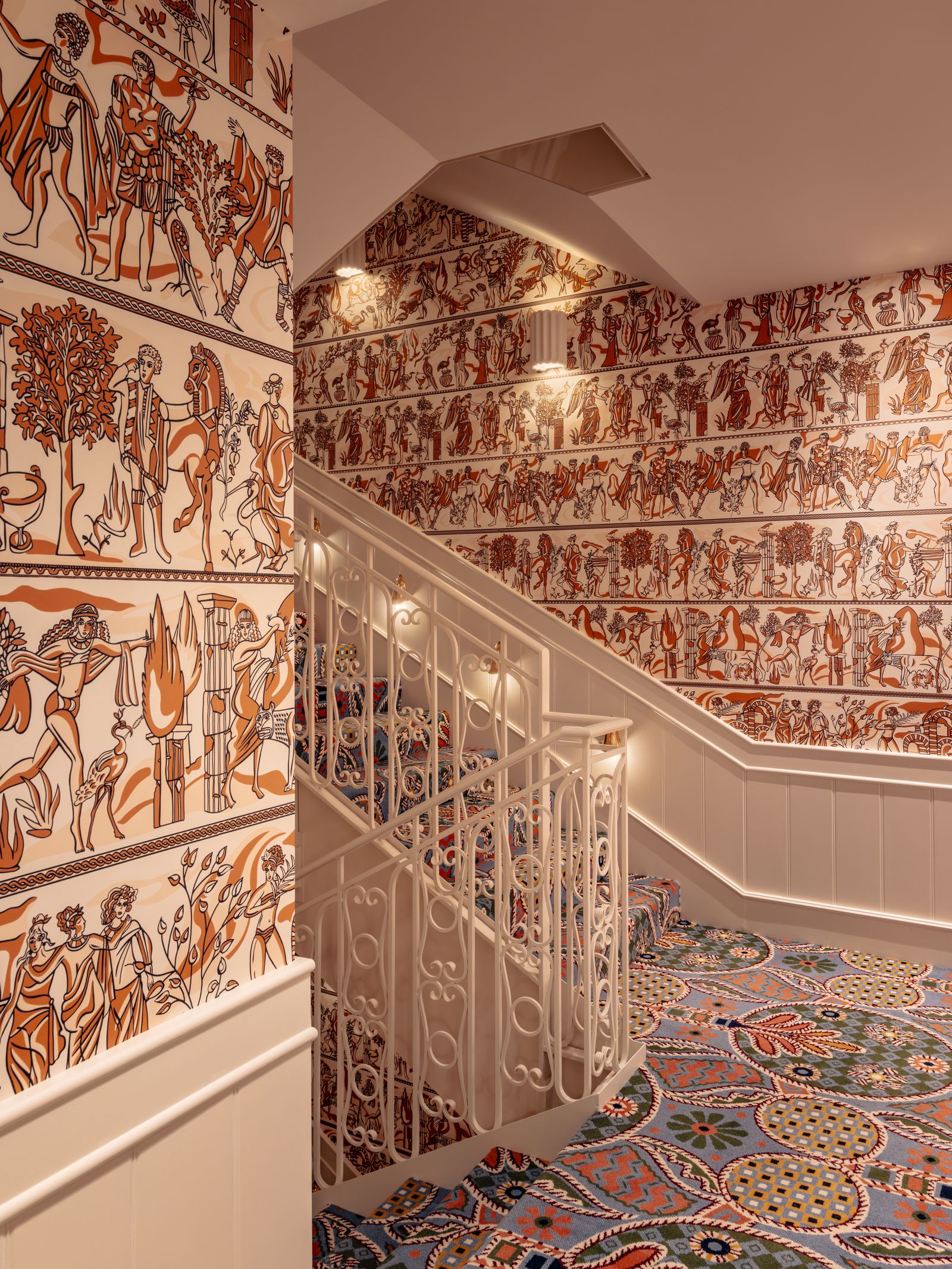 Image may contain Architecture Building House Housing Staircase Indoors Interior Design Floor Person and Foyer