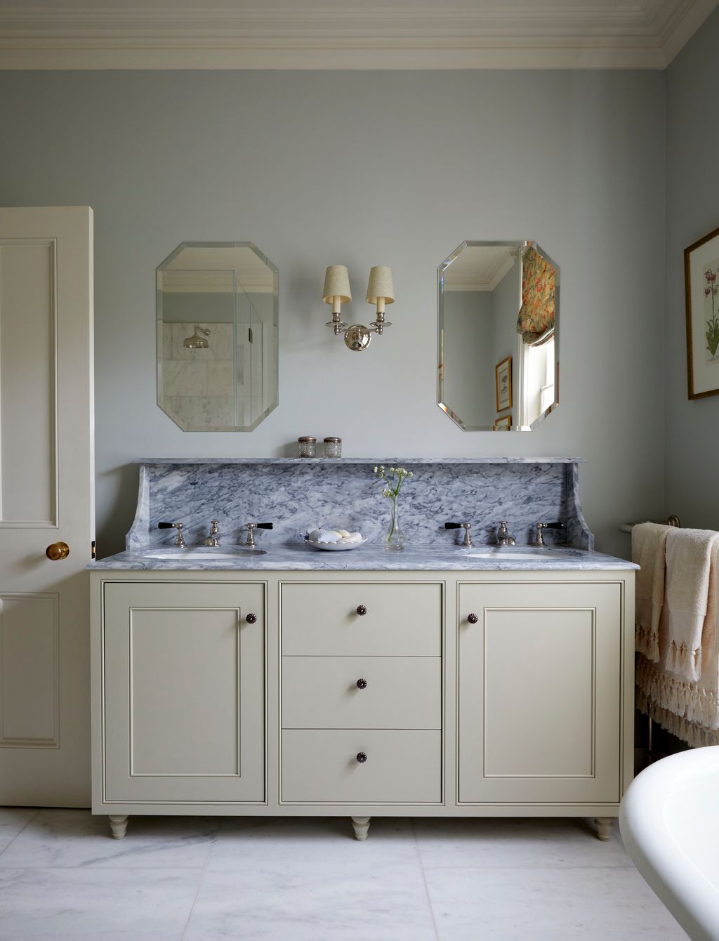 Image may contain Lamp Art Painting Sink Sink Faucet Double Sink Plant and Plate