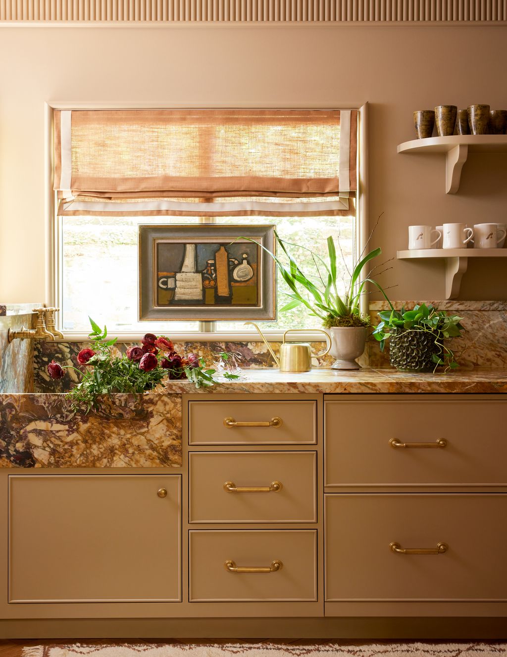 Image may contain Plant Cup Art Painting Indoors Interior Design Home Decor Furniture Sink Sink Faucet and Cabinet