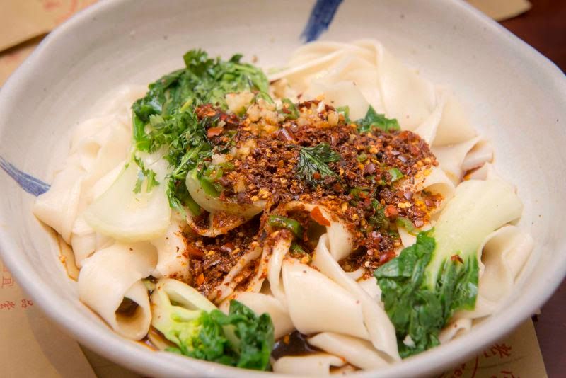 Image may contain Food Meal Dish Bowl Noodle and Plate