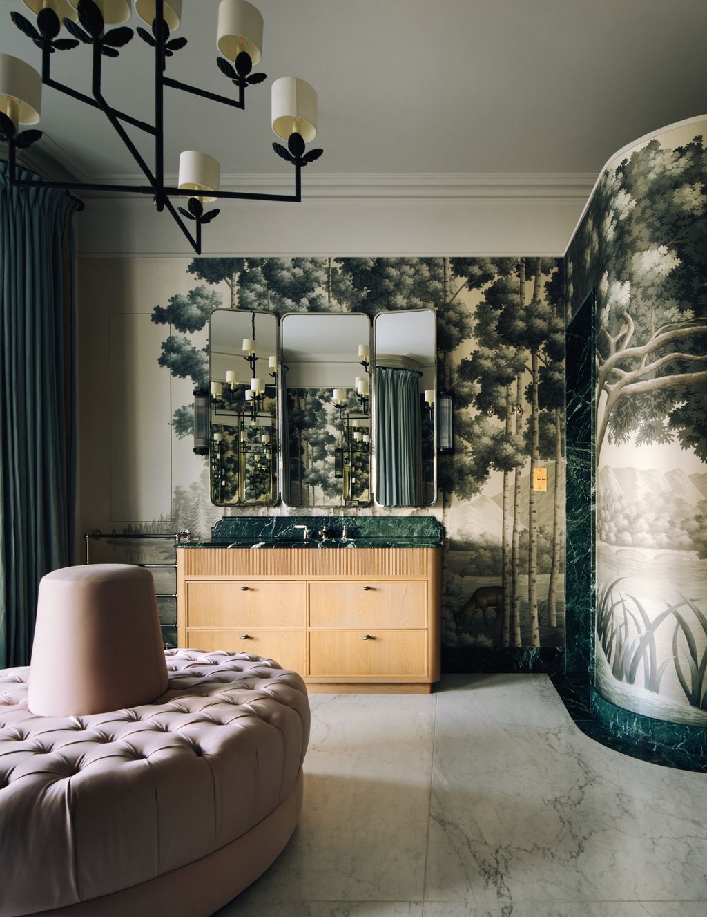 Image may contain Lamp Couch Furniture Home Decor Candle Chandelier Architecture Building Foyer and Indoors