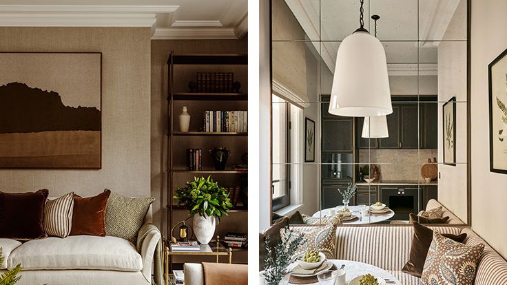 Image may contain: Architecture, Building, Furniture, Indoors, Living Room, Room, Home Decor, Dining Room, and Dining Table