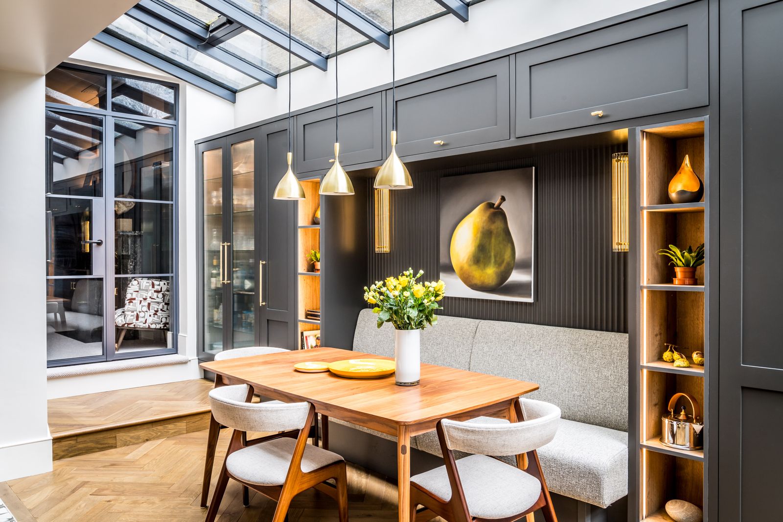 Image may contain Architecture Building Dining Room Dining Table Furniture Indoors Room Table and Interior Design