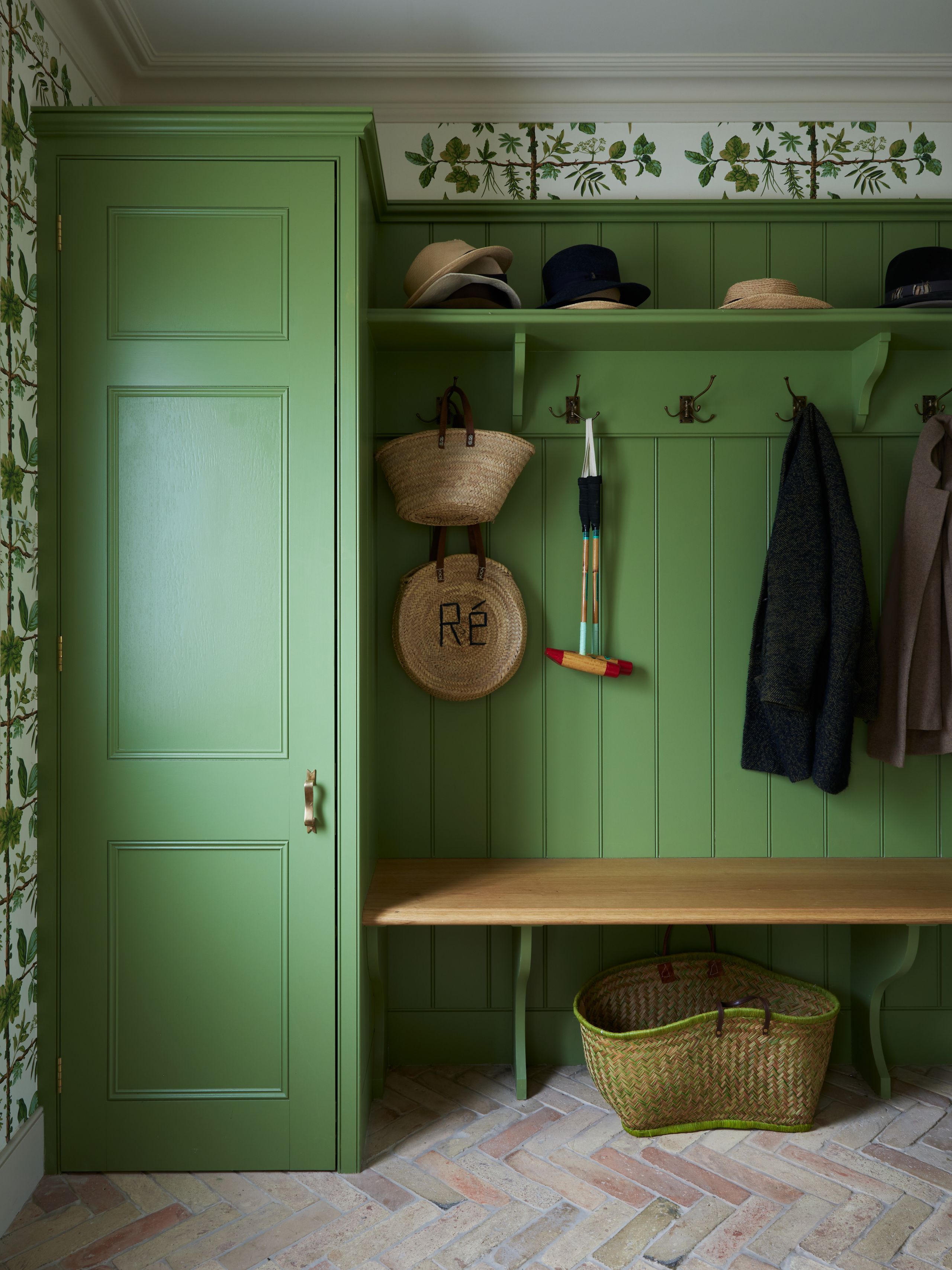 Image may contain: Closet, Cupboard, Furniture, Indoors, Interior Design, Clothing, Hat, Accessories, Bag, and Handbag