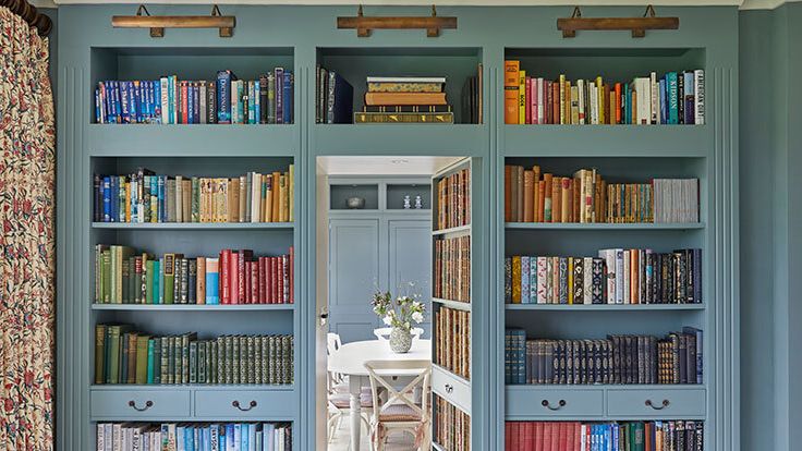 Image may contain: Furniture, Bookcase, and Chair