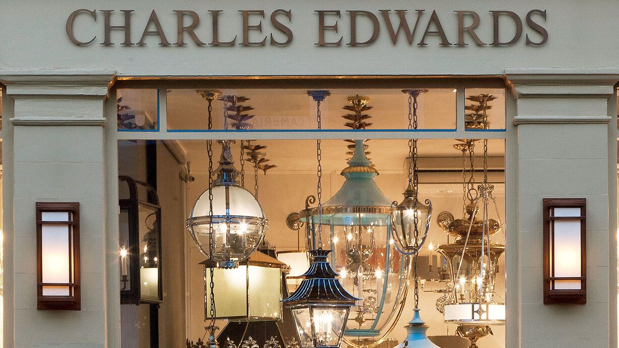 Image may contain: Chandelier, Lamp, and Shop