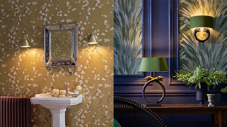 Image may contain: Lamp, Table Lamp, Sink, Indoors, Interior Design, Sink Faucet, Chair, Furniture, and Plant