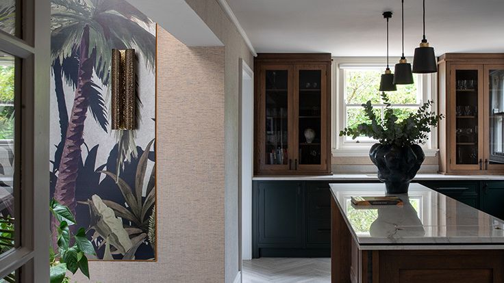 Image may contain: Indoors, Interior Design, Plant, Lamp, and Potted Plant