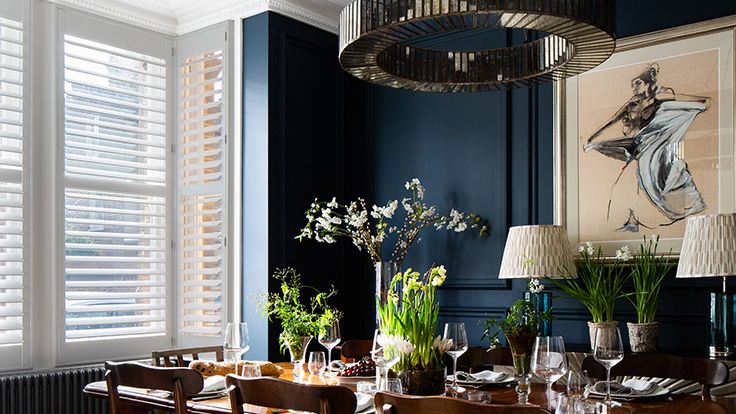 Image may contain: Architecture, Building, Dining Room, Dining Table, Furniture, Indoors, Room, Table, and Home Decor