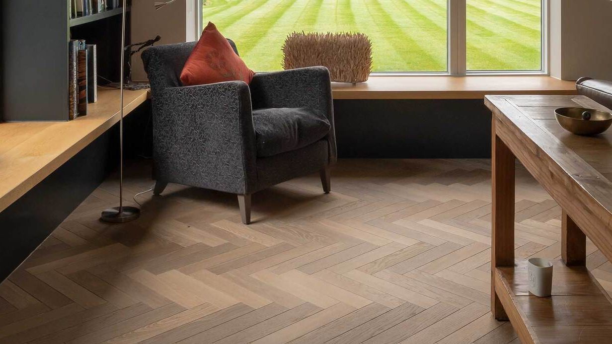 Image may contain: Floor, Flooring, Indoors, Interior Design, Wood, Hardwood, Stained Wood, Chair, and Furniture