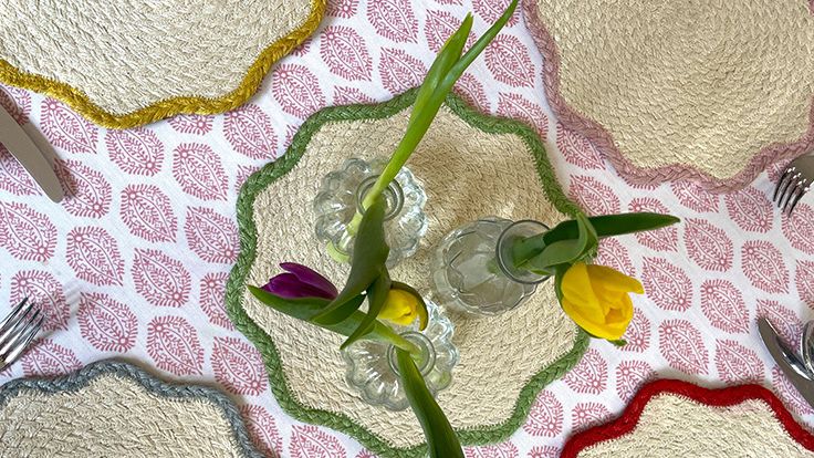 Image may contain: Cutlery, Fork, Food, Food Presentation, Tablecloth, Flower, Plant, Blade, Knife, and Weapon