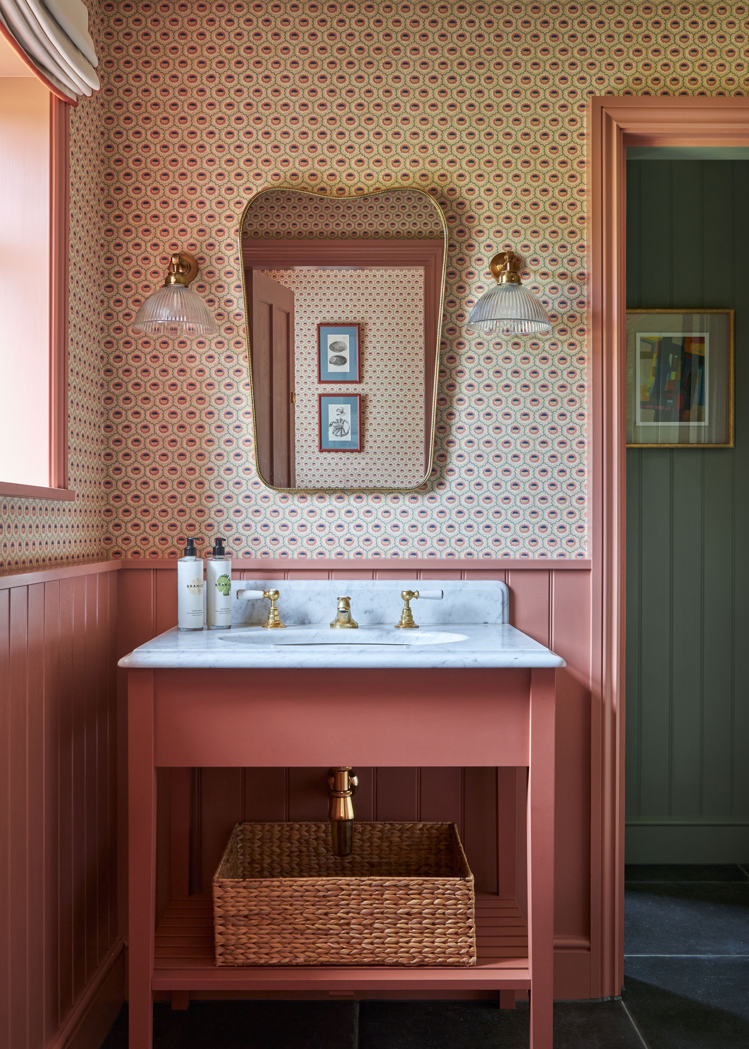 Image may contain: Sink, Sink Faucet, Art, Painting, Indoors, Interior Design, and Box