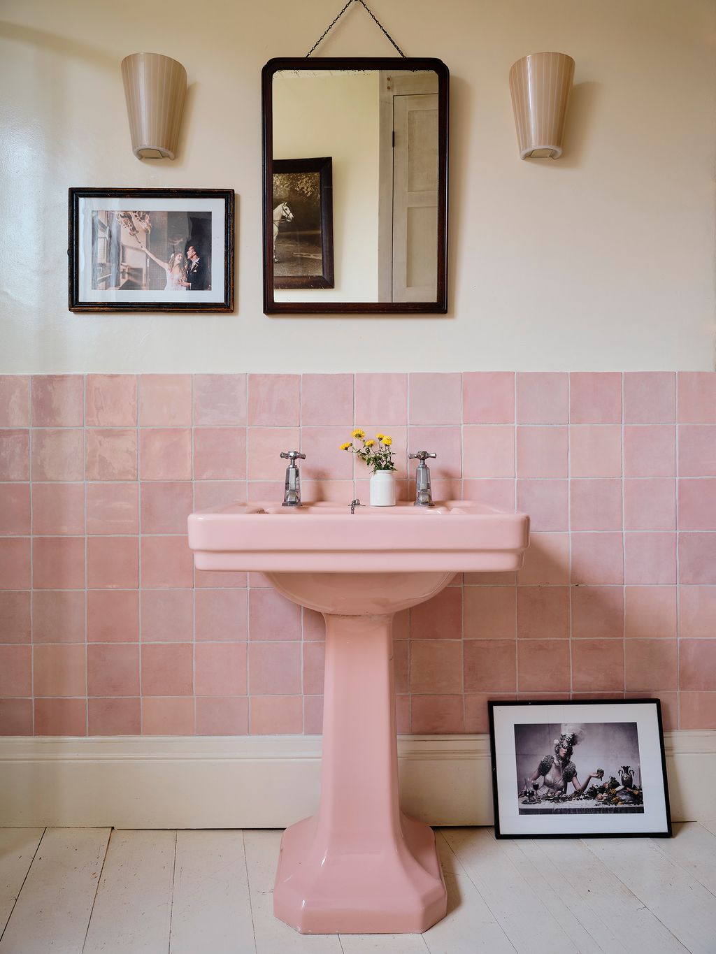 Image may contain Art Painting Lamp Sink Sink Faucet and Person