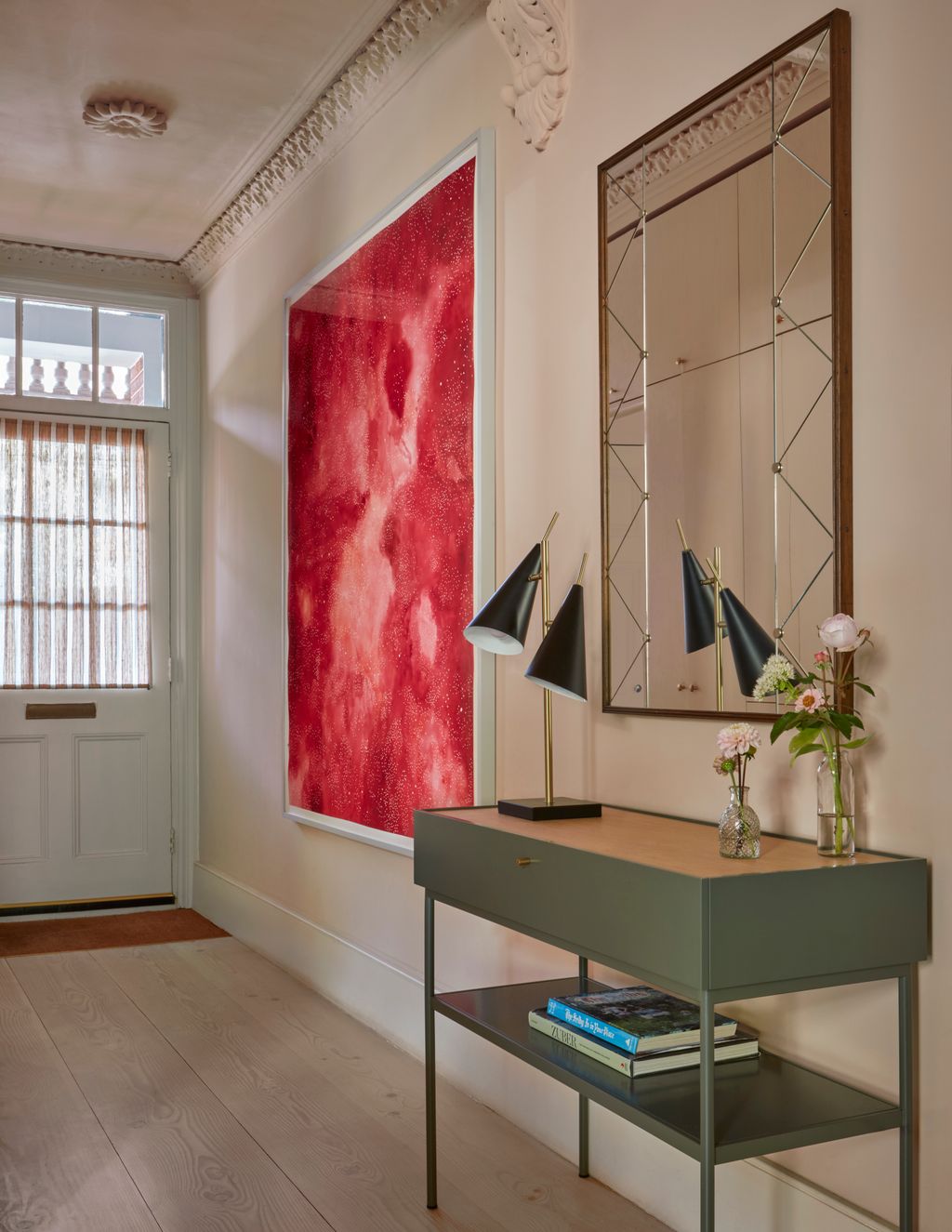 Image may contain Indoors Interior Design Corner Book Publication Lamp Furniture Table Home Decor Art and Painting