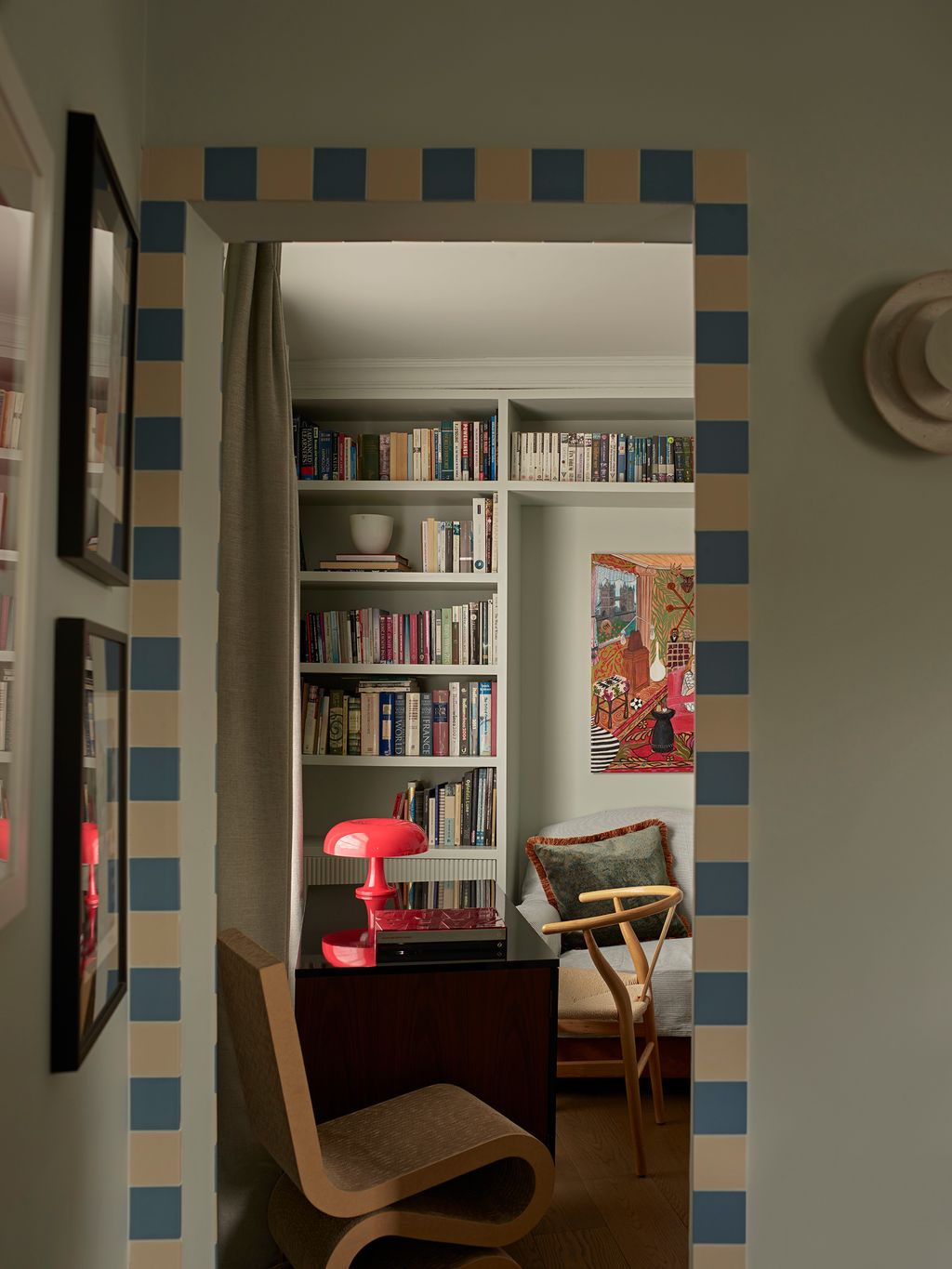 Image may contain Furniture Chair Bookcase Art and Painting