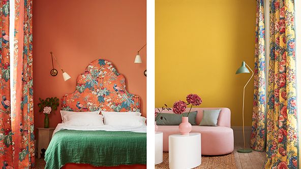 Image may contain: Home Decor, Lamp, Indoors, Interior Design, Cushion, Bed, Furniture, Couch, Rug, Bedroom, and Room