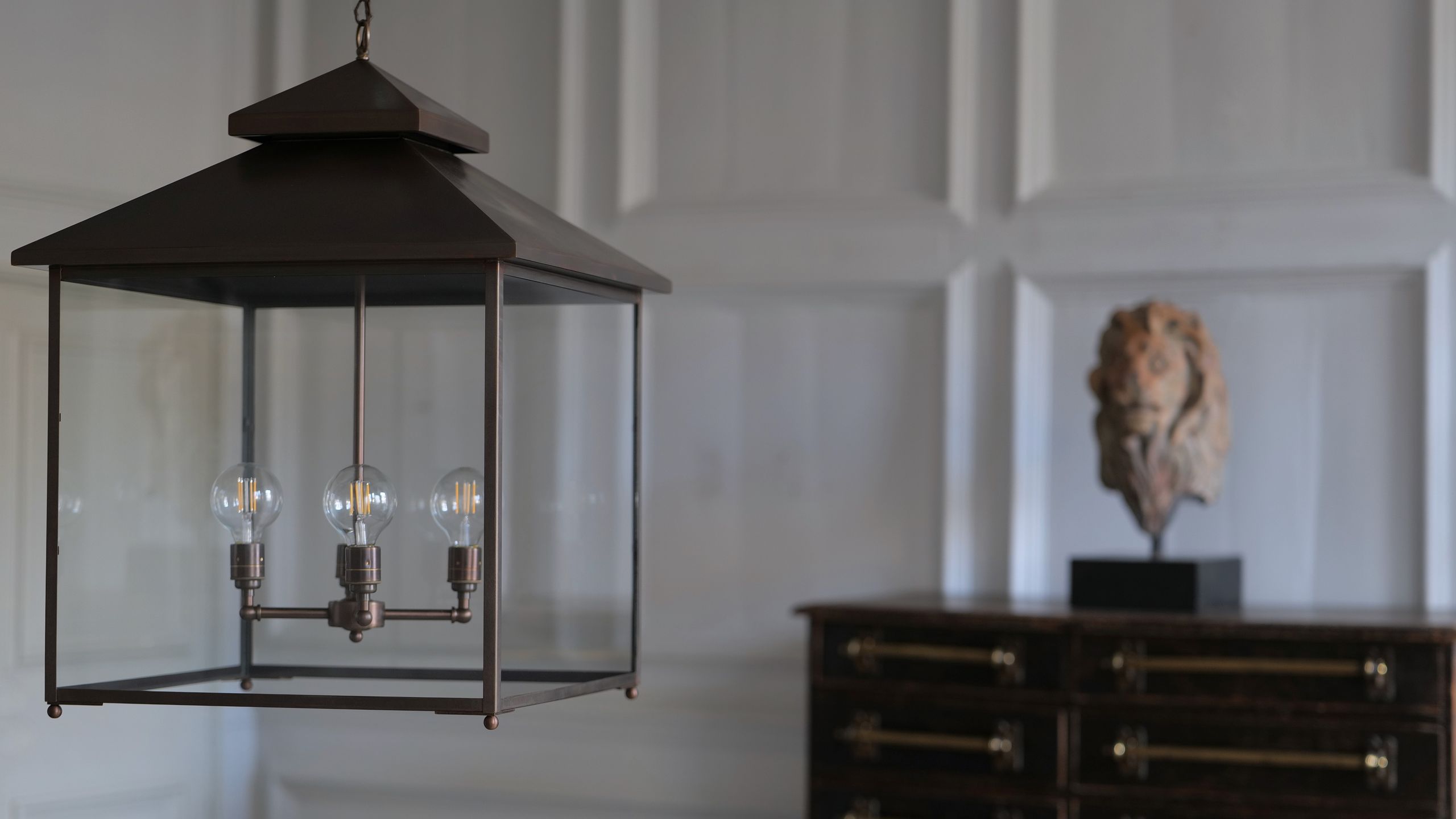 Image may contain: Lamp, and Person