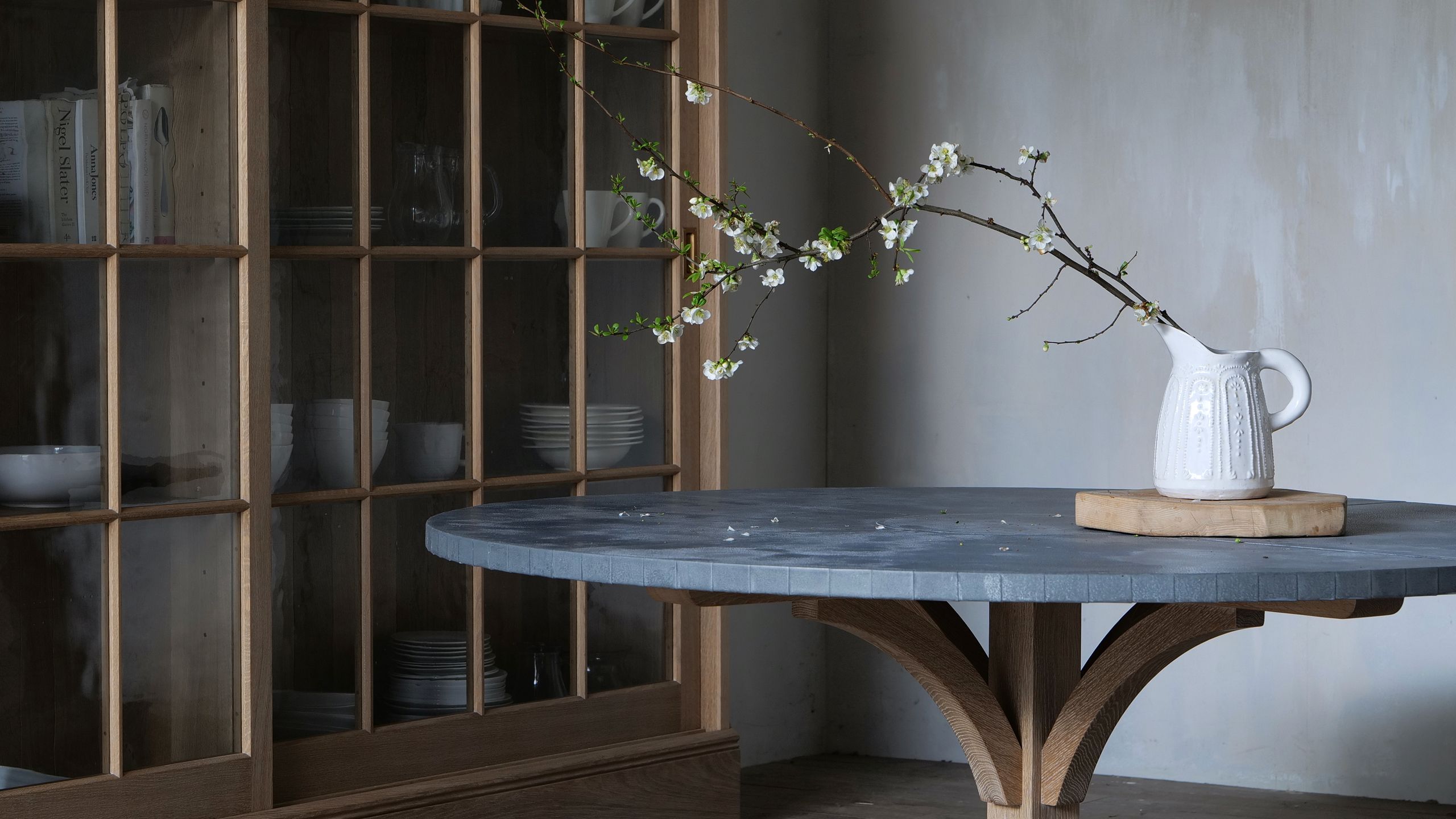 Image may contain: Furniture, Table, Dining Table, Tabletop, Desk, and Coffee Table