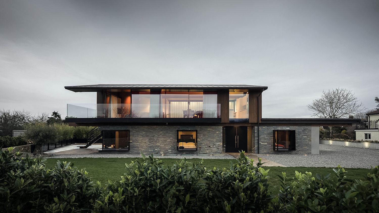 Image may contain: Architecture, Building, House, Housing, Villa, Outdoors, Shelter, Grass, Plant, and Indoors