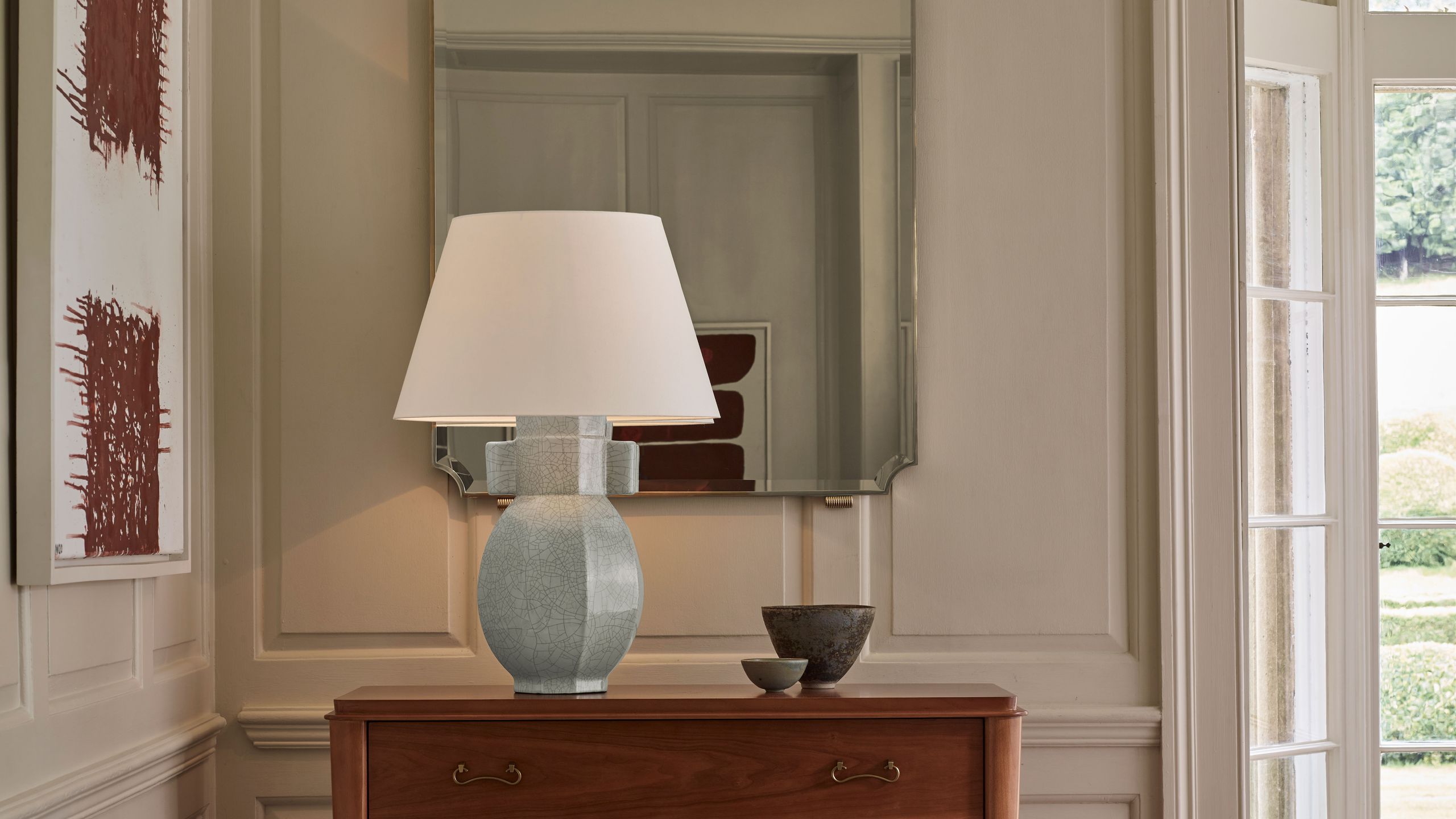 Image may contain: Lamp, Table Lamp, and Furniture