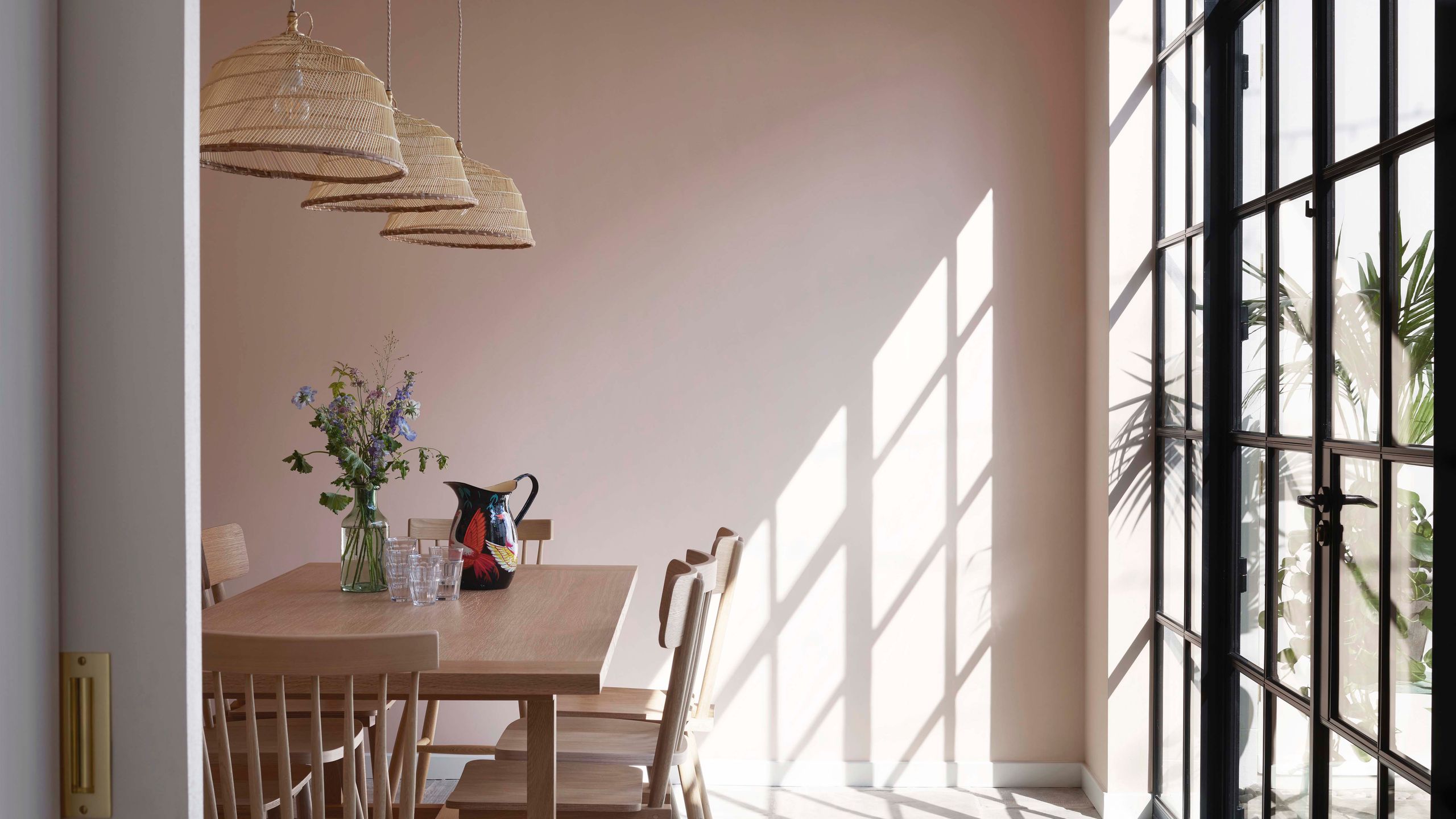 Image may contain: Architecture, Building, Dining Room, Dining Table, Furniture, Indoors, Room, Table, and Interior Design