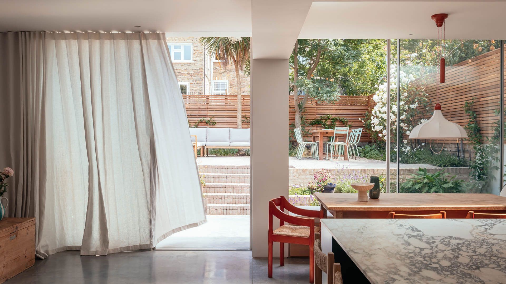 Image may contain: Indoors, Interior Design, Home Decor, Architecture, Building, Dining Room, Dining Table, and Furniture