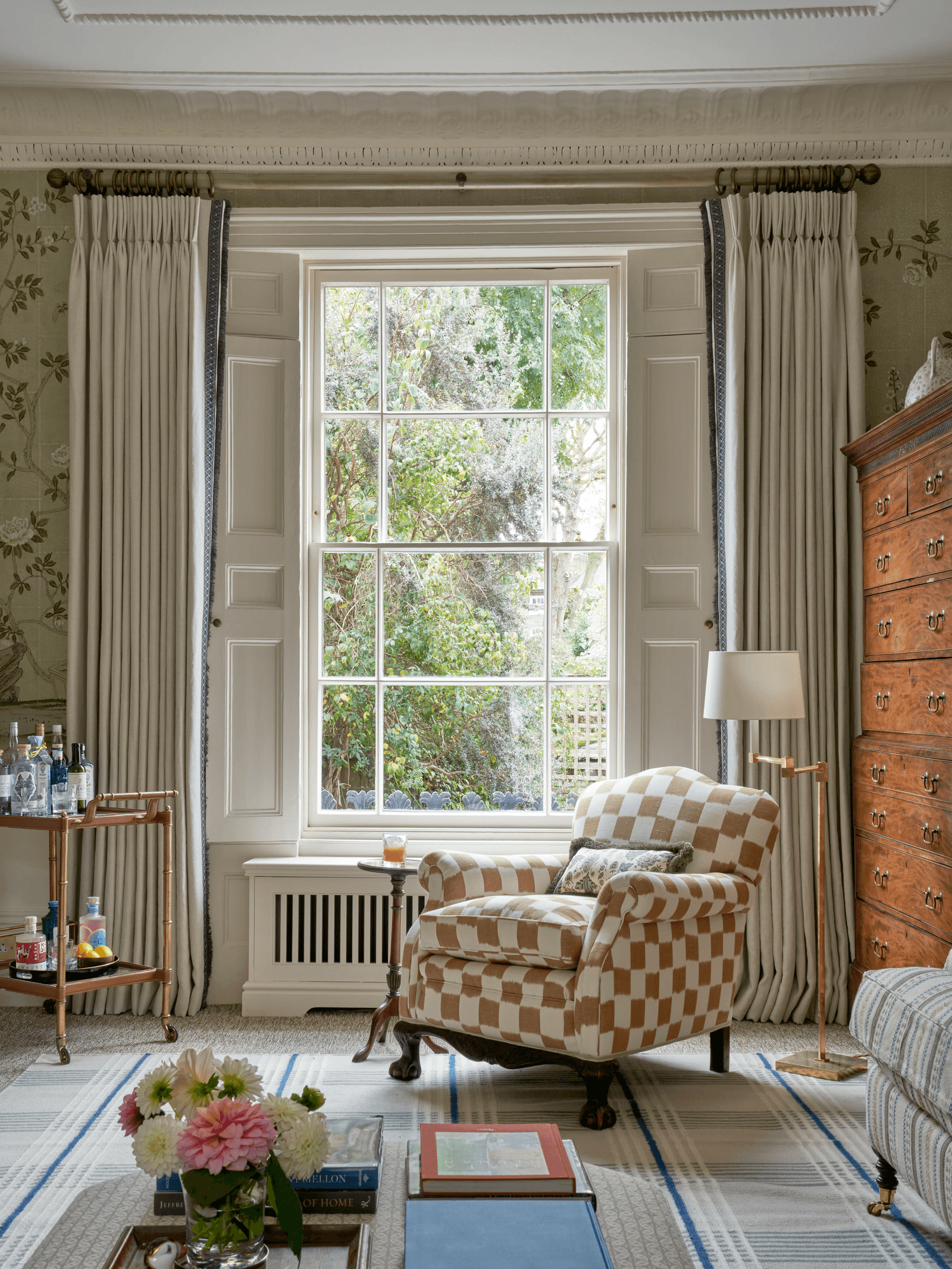 Image may contain Window Architecture Building Furniture Indoors Living Room Room Home Decor and Chair