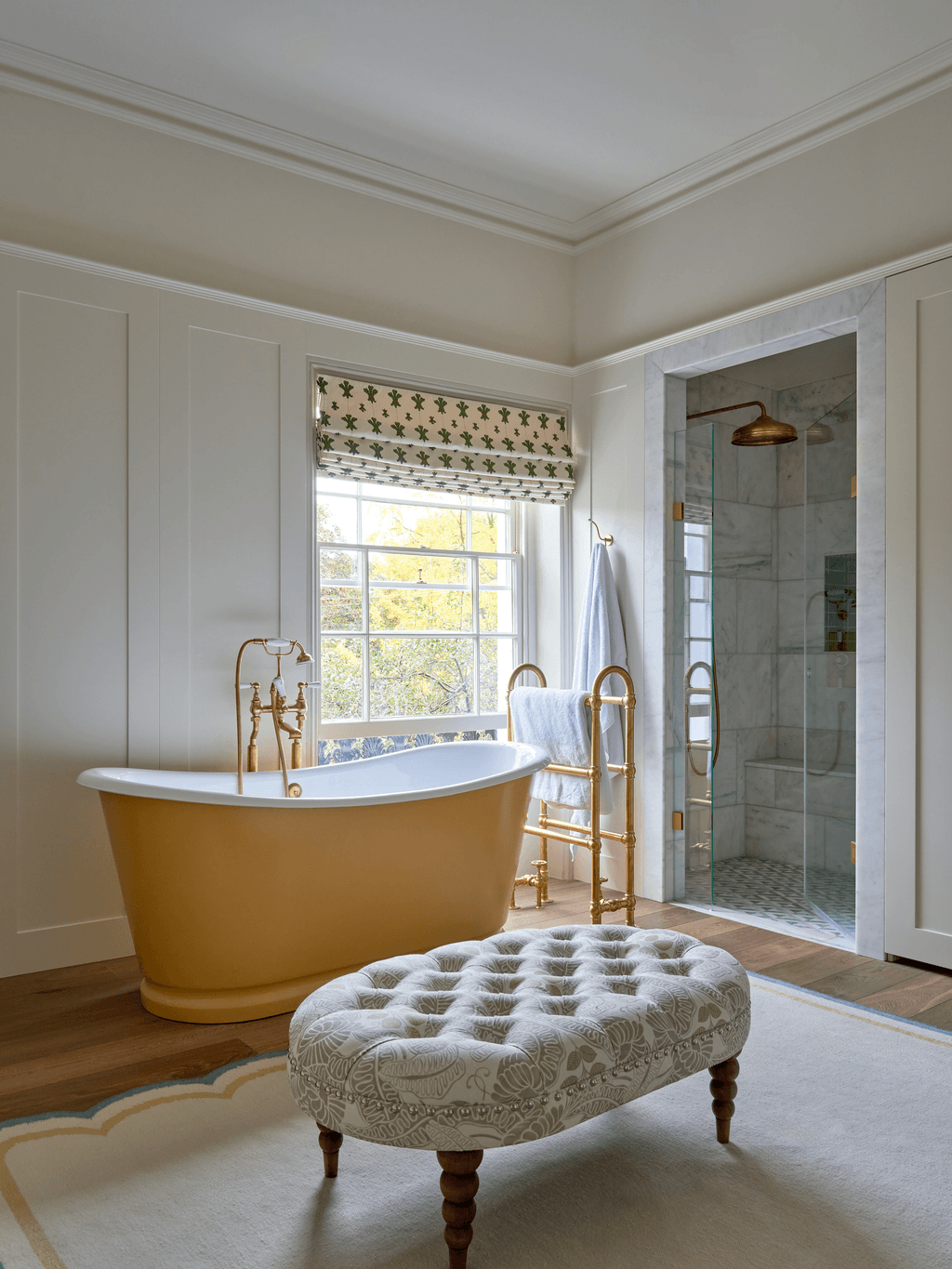 Image may contain Bathing Furniture Bathtub Person and Tub