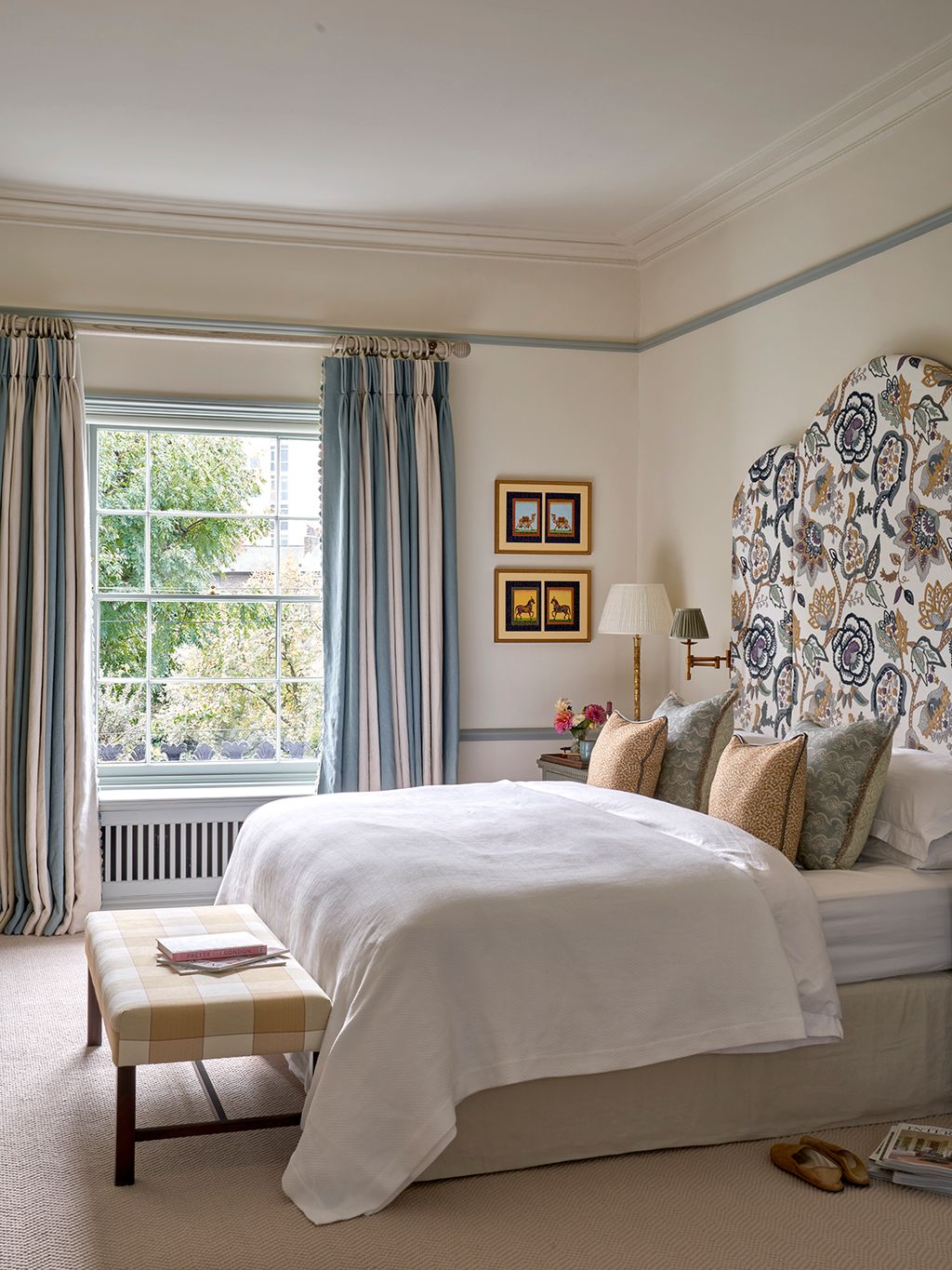 Image may contain Lamp Clothing Footwear Shoe Home Decor Indoors Interior Design Bed Furniture and Book