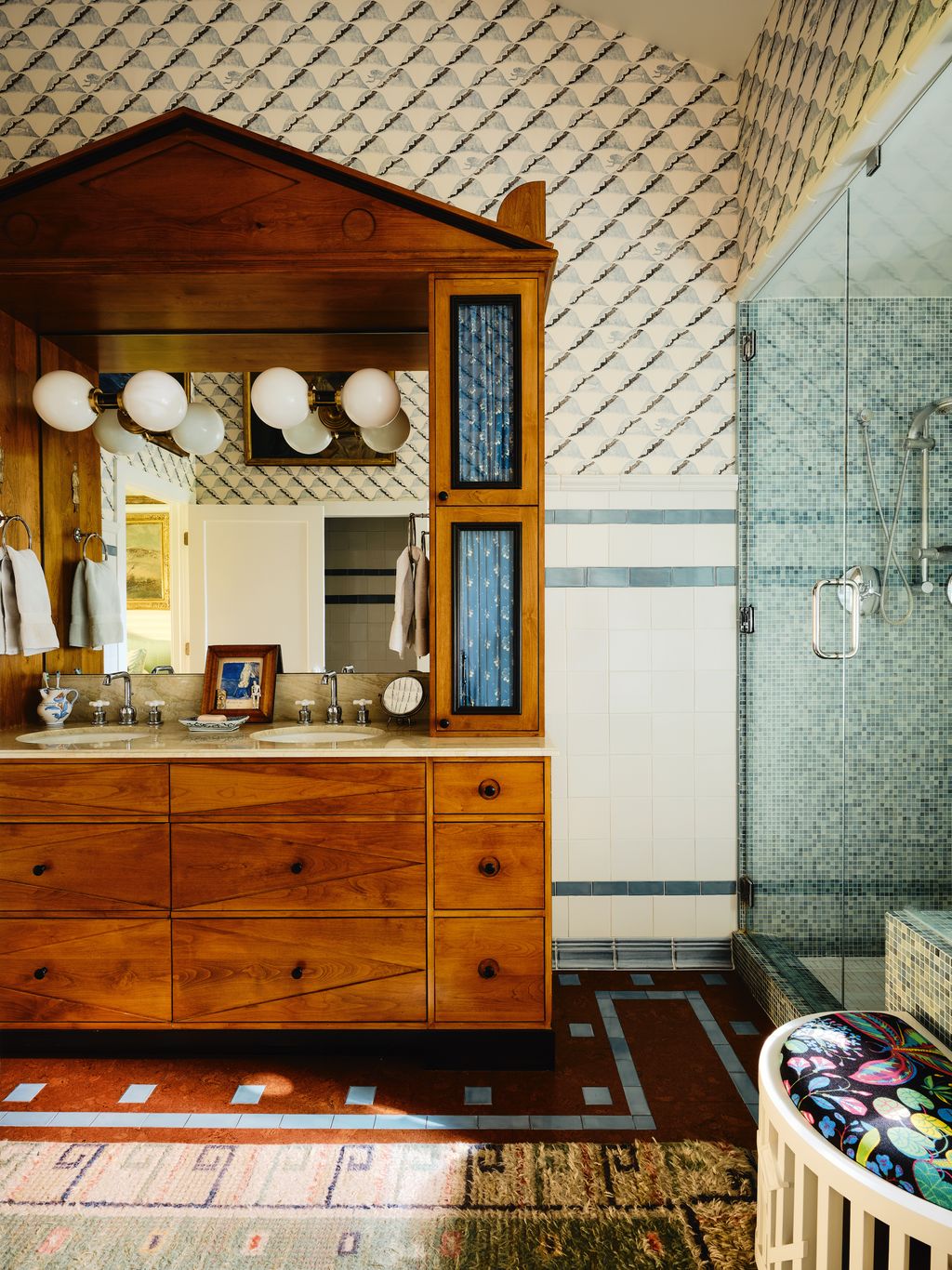 Image may contain Indoors Interior Design Sink Sink Faucet Lamp Art Painting Furniture Cup Plate and Floor