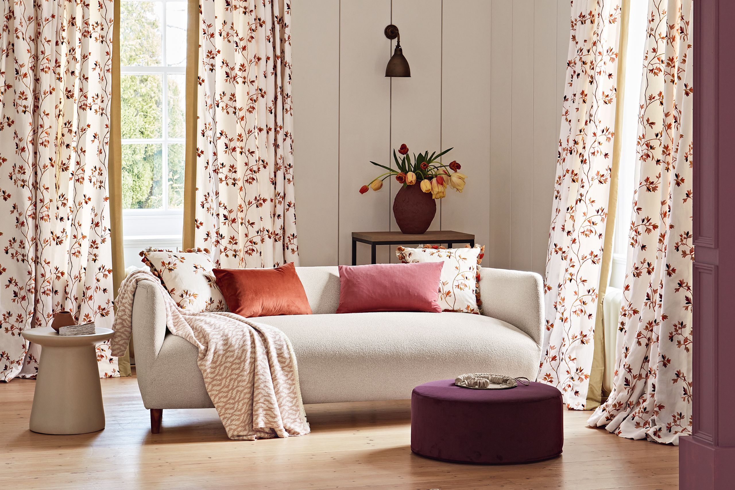 Image may contain: Couch, Furniture, Home Decor, Desk, Table, and Cushion