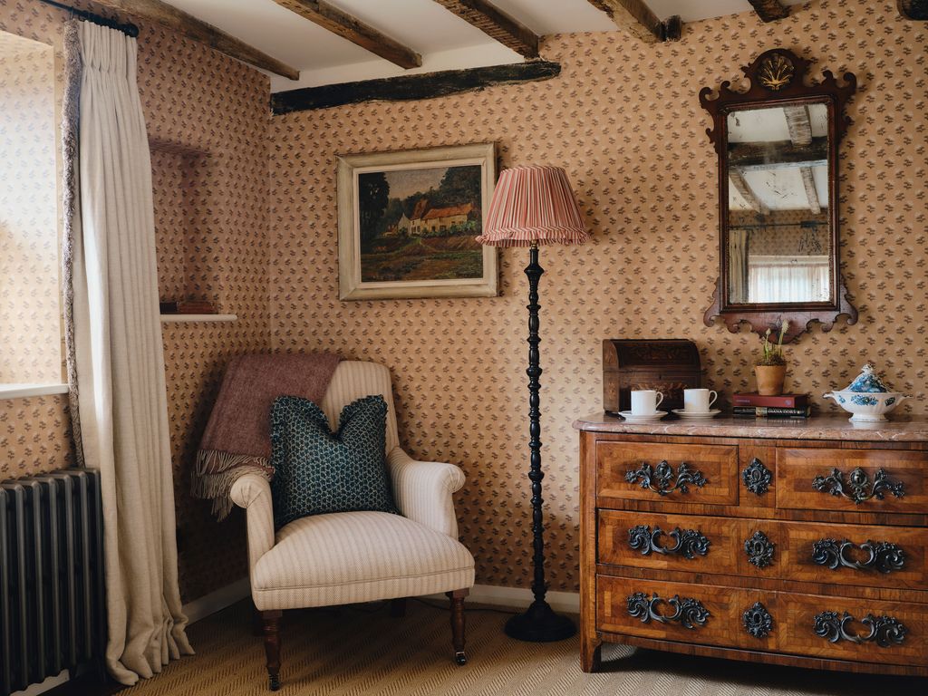 Image may contain Lamp Cup Indoors Interior Design Art Painting Chair Furniture Plant Home Decor and Plate