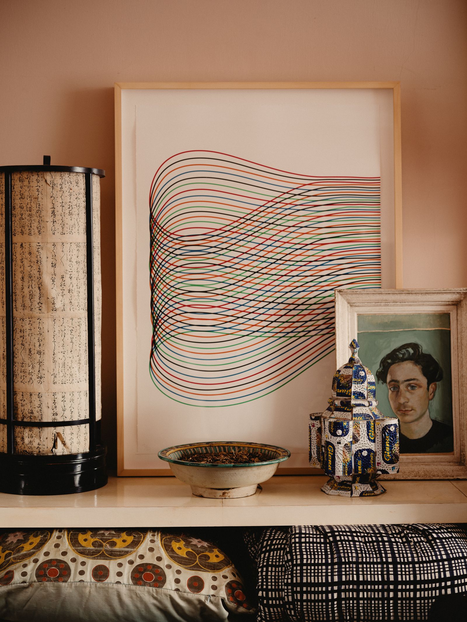 Image may contain Joan SalvatPapasseit Adult Person Art Painting Indoors Interior Design Lamp and Furniture