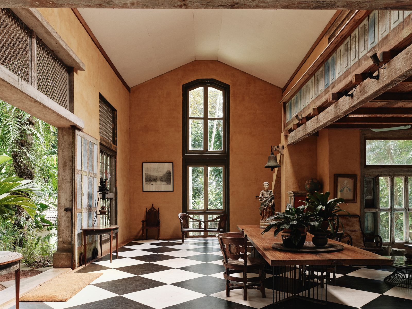 Image may contain Floor Architecture Building Dining Room Dining Table Furniture Indoors Room Table and Flooring