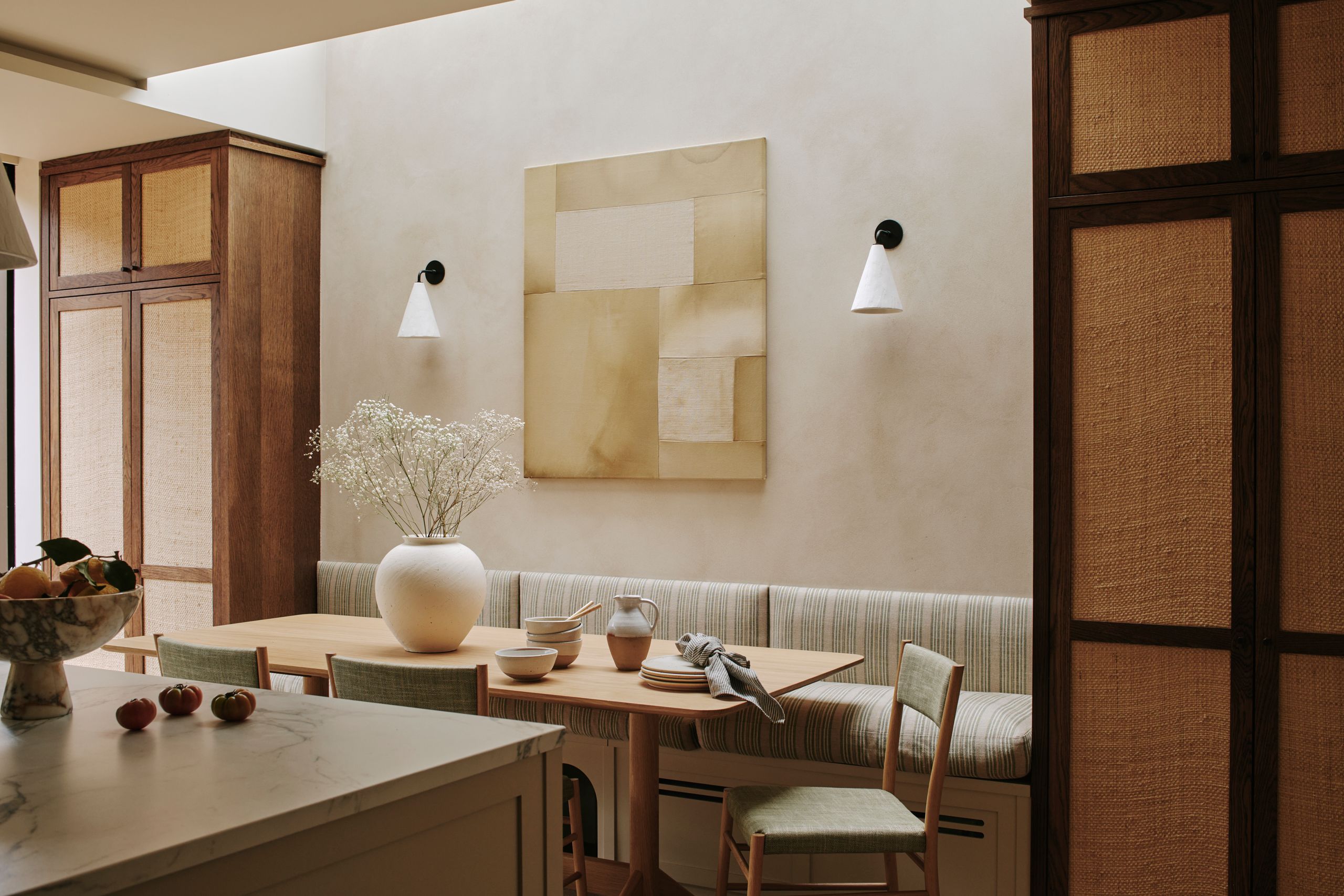 Image may contain: Indoors, Interior Design, Architecture, Building, Dining Room, Dining Table, Furniture, Room, and Table