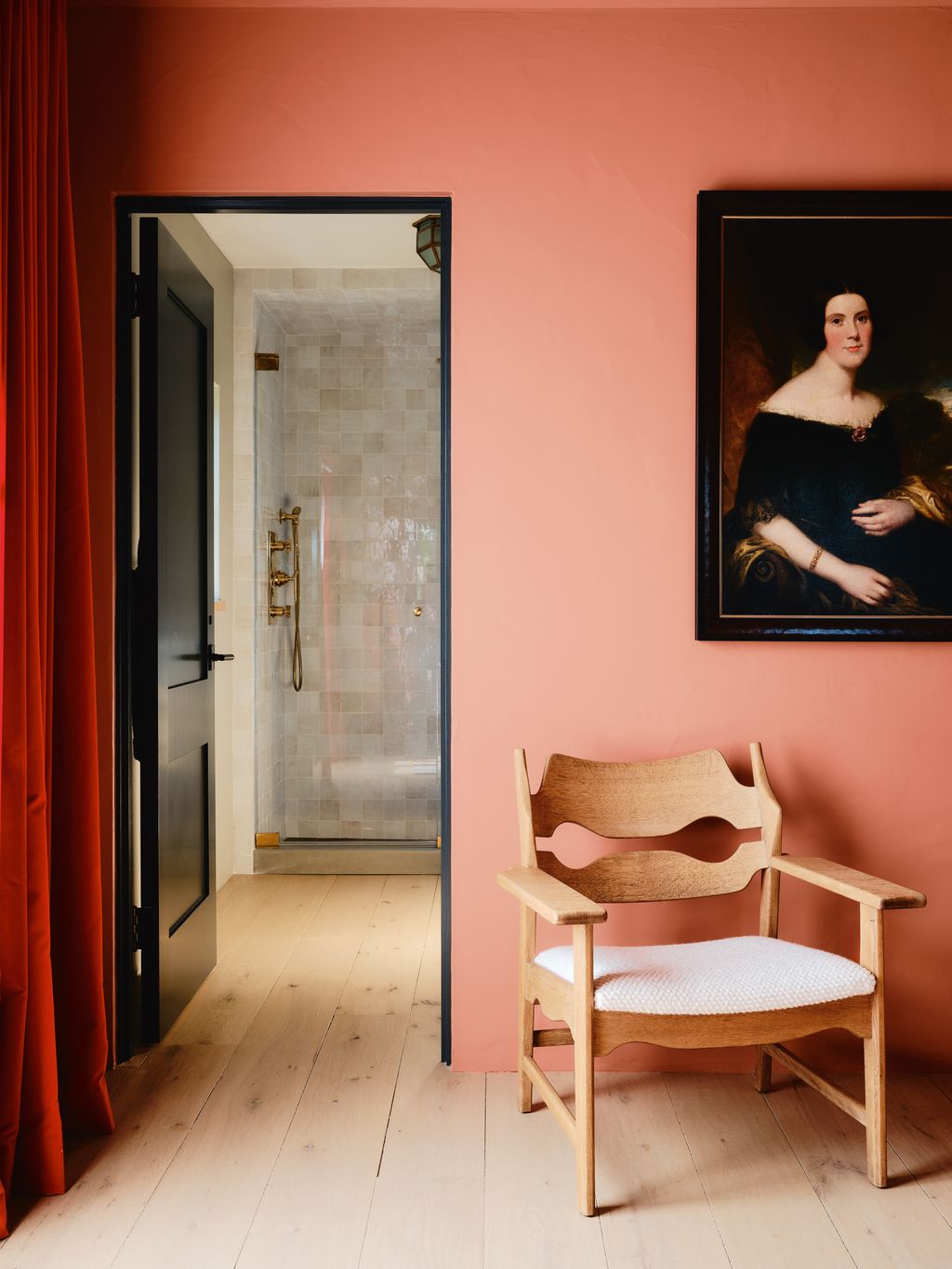 Image may contain Mary Anning Indoors Interior Design Floor Flooring Art Painting Chair Furniture and Door