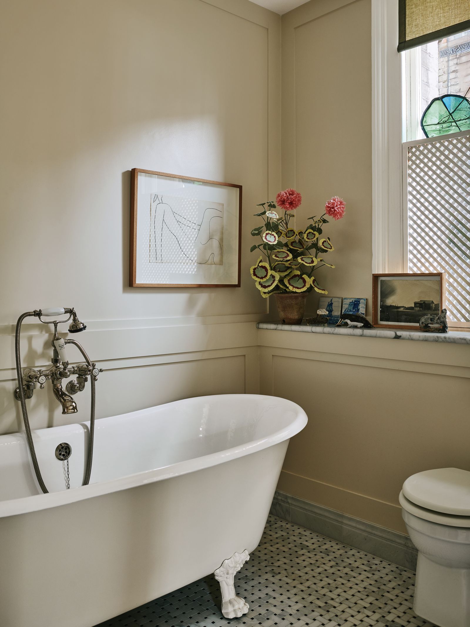 Image may contain Bathing Bathtub Person Tub Art Painting Bathroom Indoors Room Toilet and Interior Design