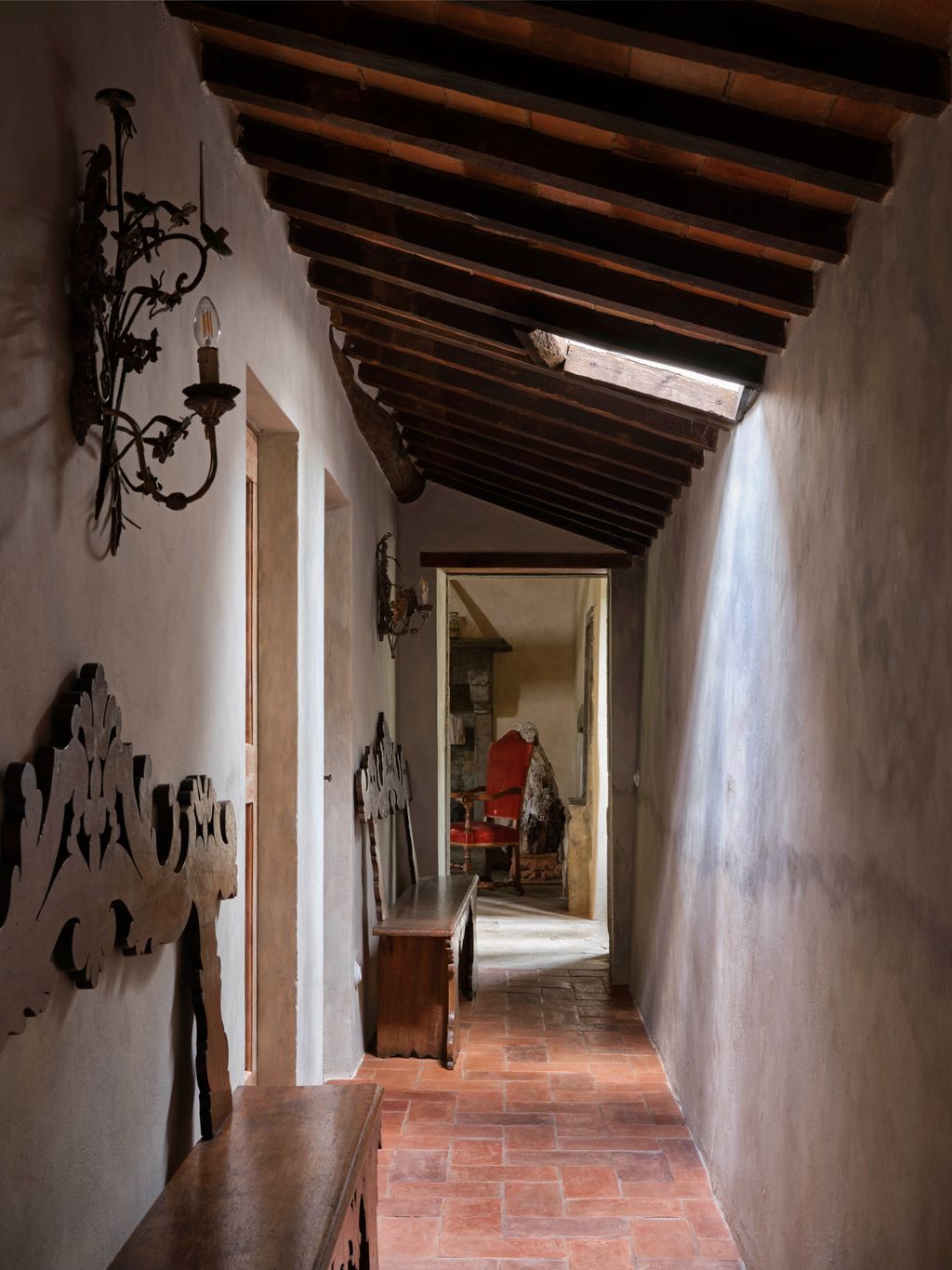 Image may contain Floor Indoors Interior Design Flooring Wood Chair Furniture Architecture Building and Corridor