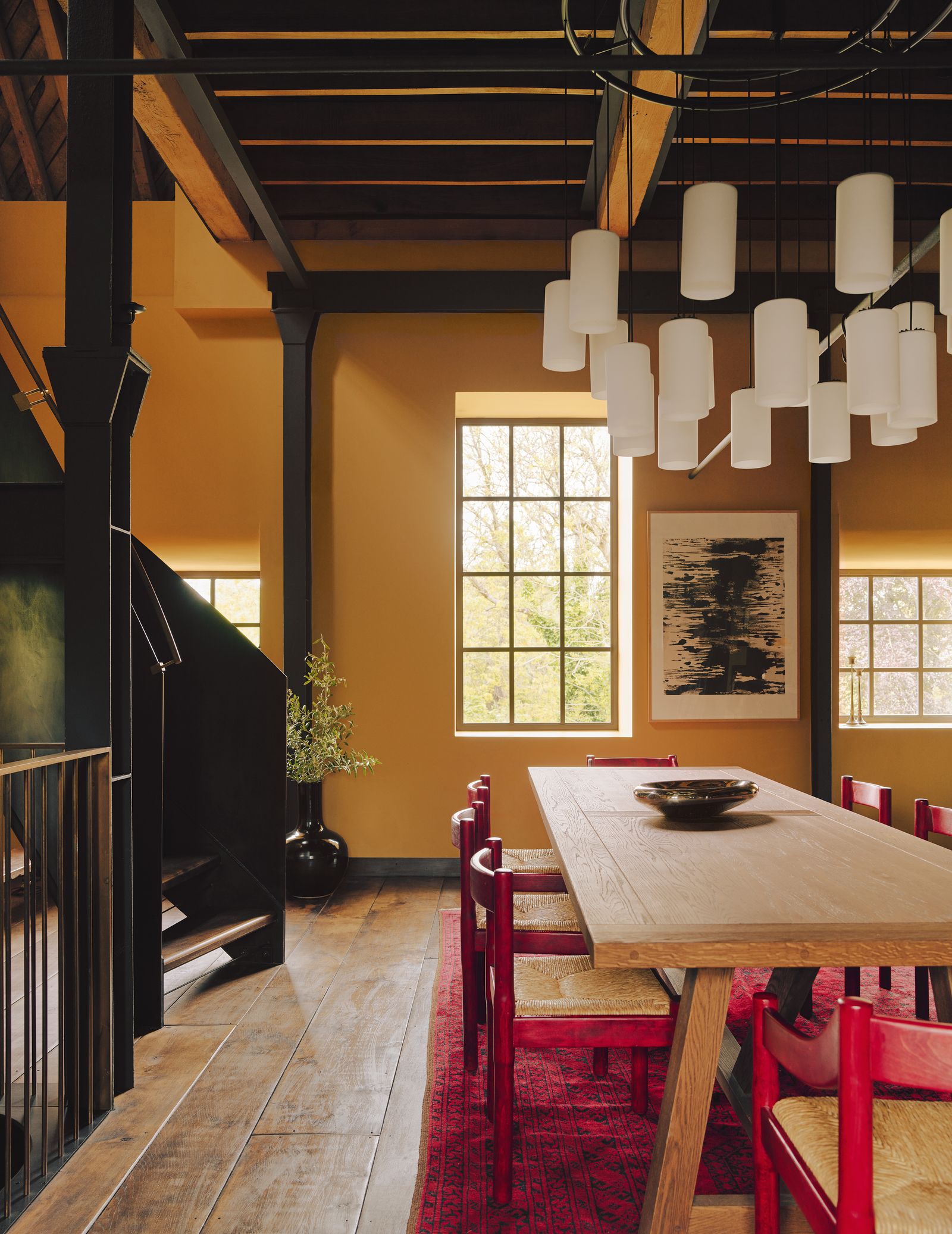 Image may contain Architecture Building Dining Room Dining Table Furniture Indoors Room Table and Interior Design